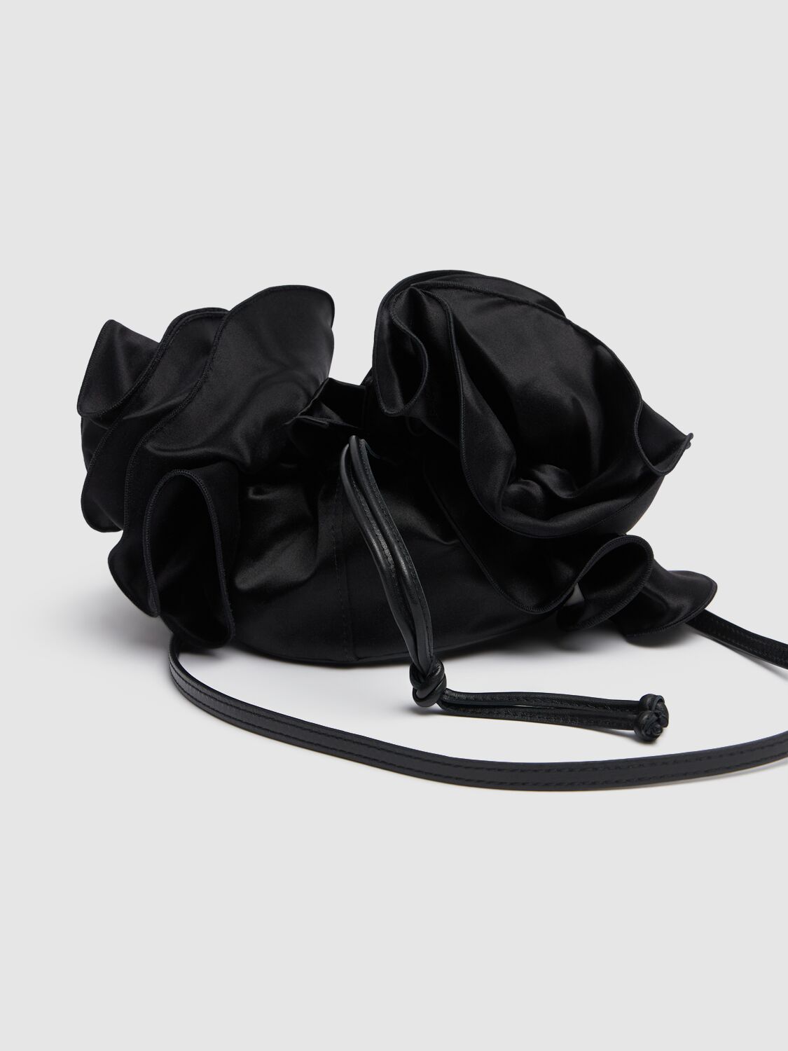 Shop Magda Butrym Magda Black Satin Shoulder Bag