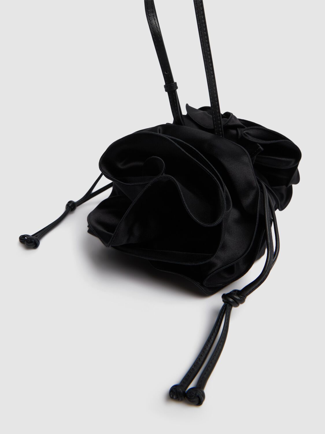 Shop Magda Butrym Magda Black Satin Shoulder Bag