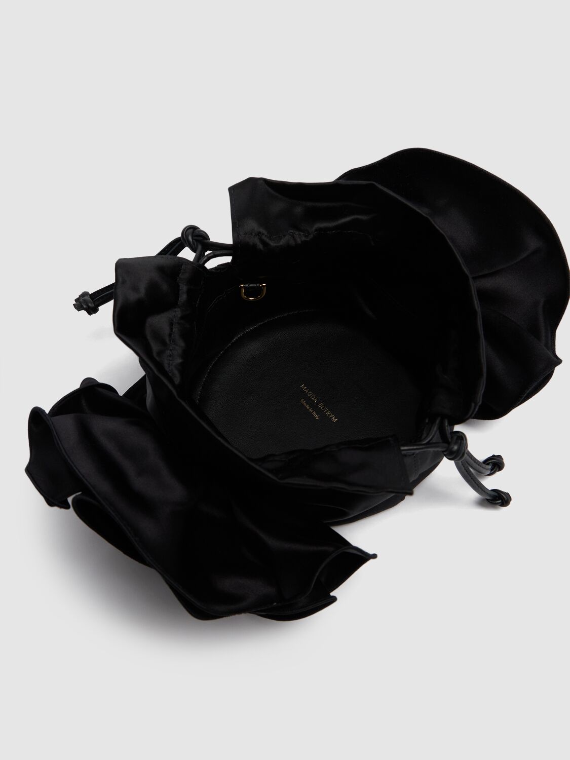 Shop Magda Butrym Magda Black Satin Shoulder Bag