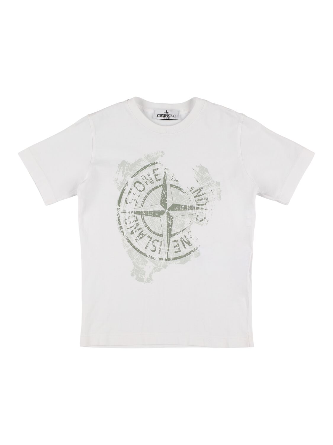 Stone Island Printed Cotton Jersey T-shirt In 白色