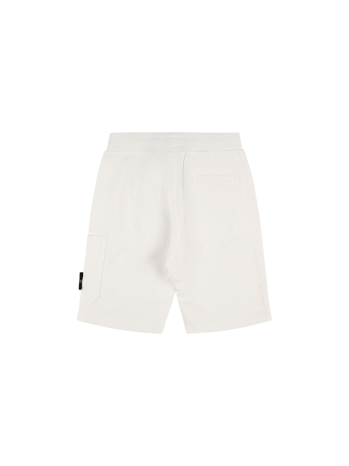Stone Island Junior Cotton Terry Cargo Shorts In 白色