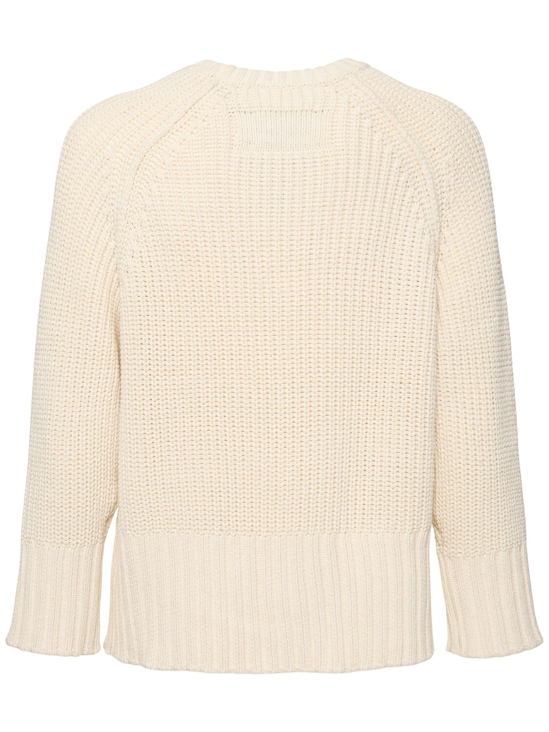 Low Classic Chunky Rib Knit Cotton Blend Sweater In Ivory