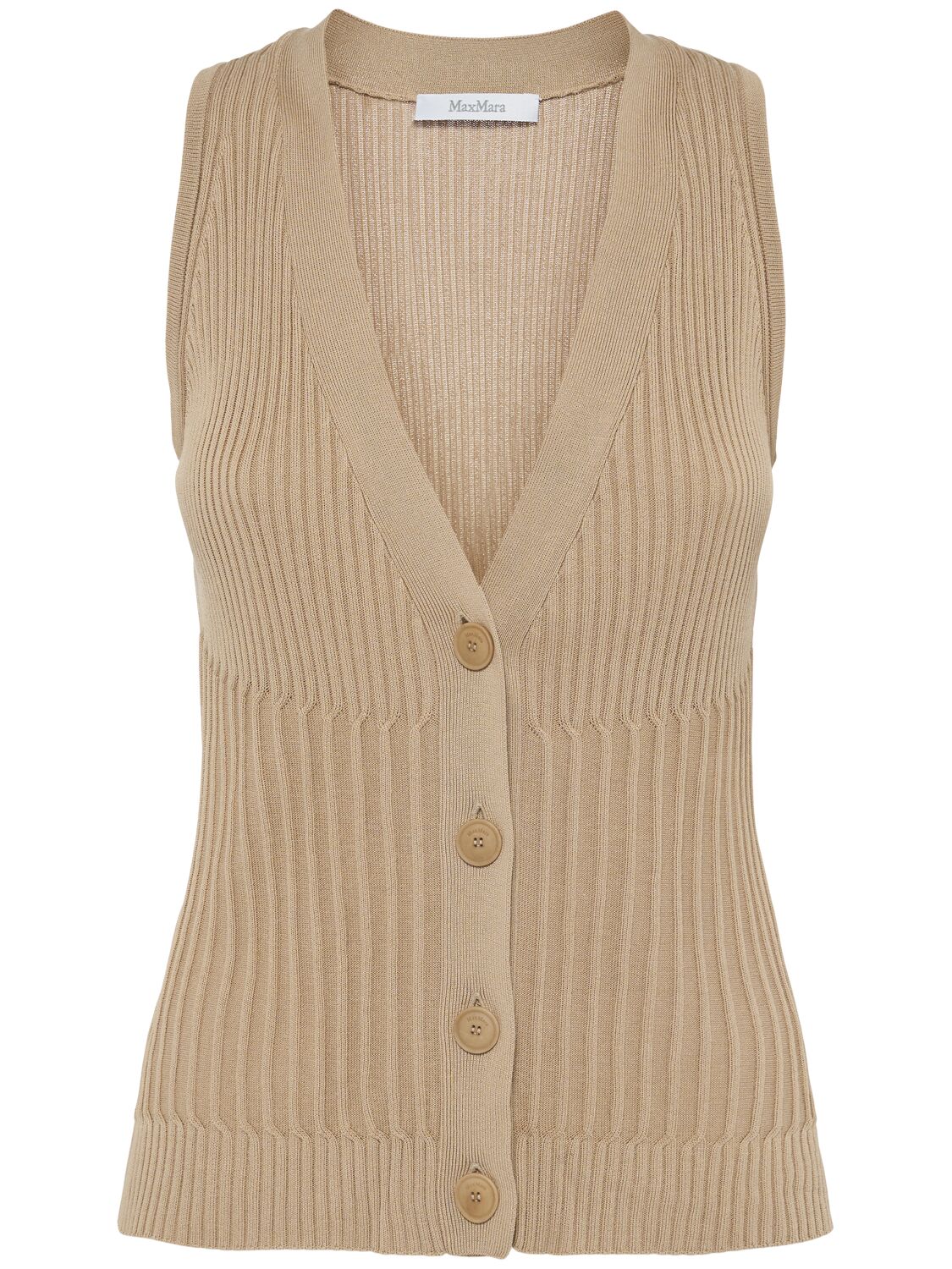 Max Mara Bimba Knitted Cotton Blend Vest
