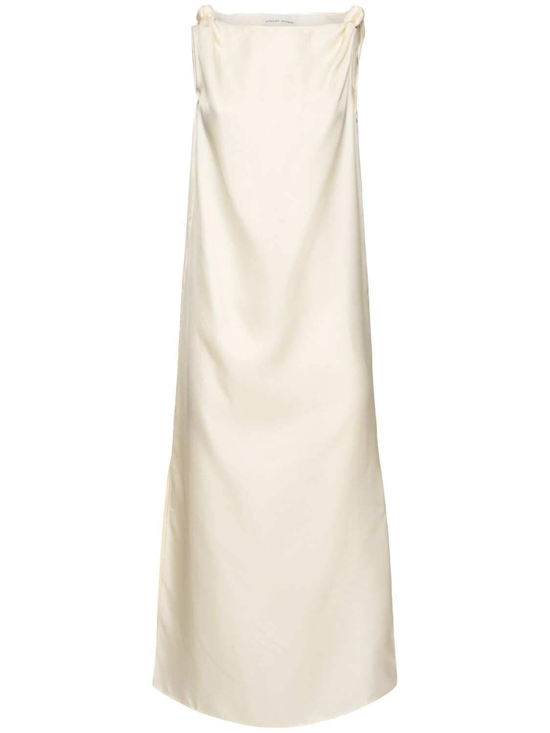 Moun Sleeveless Draped Silk Midi Dress