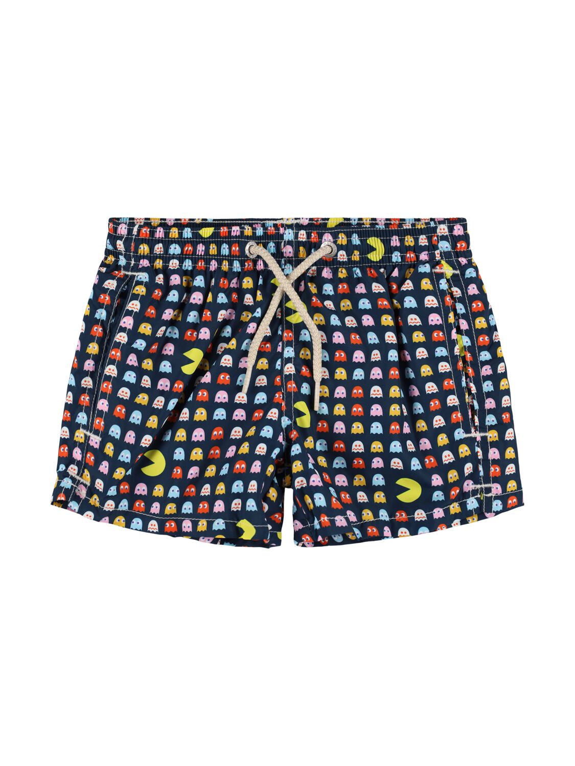 Mc2 Saint Barth Pacman Print Nylon Swim Shorts In 蓝色