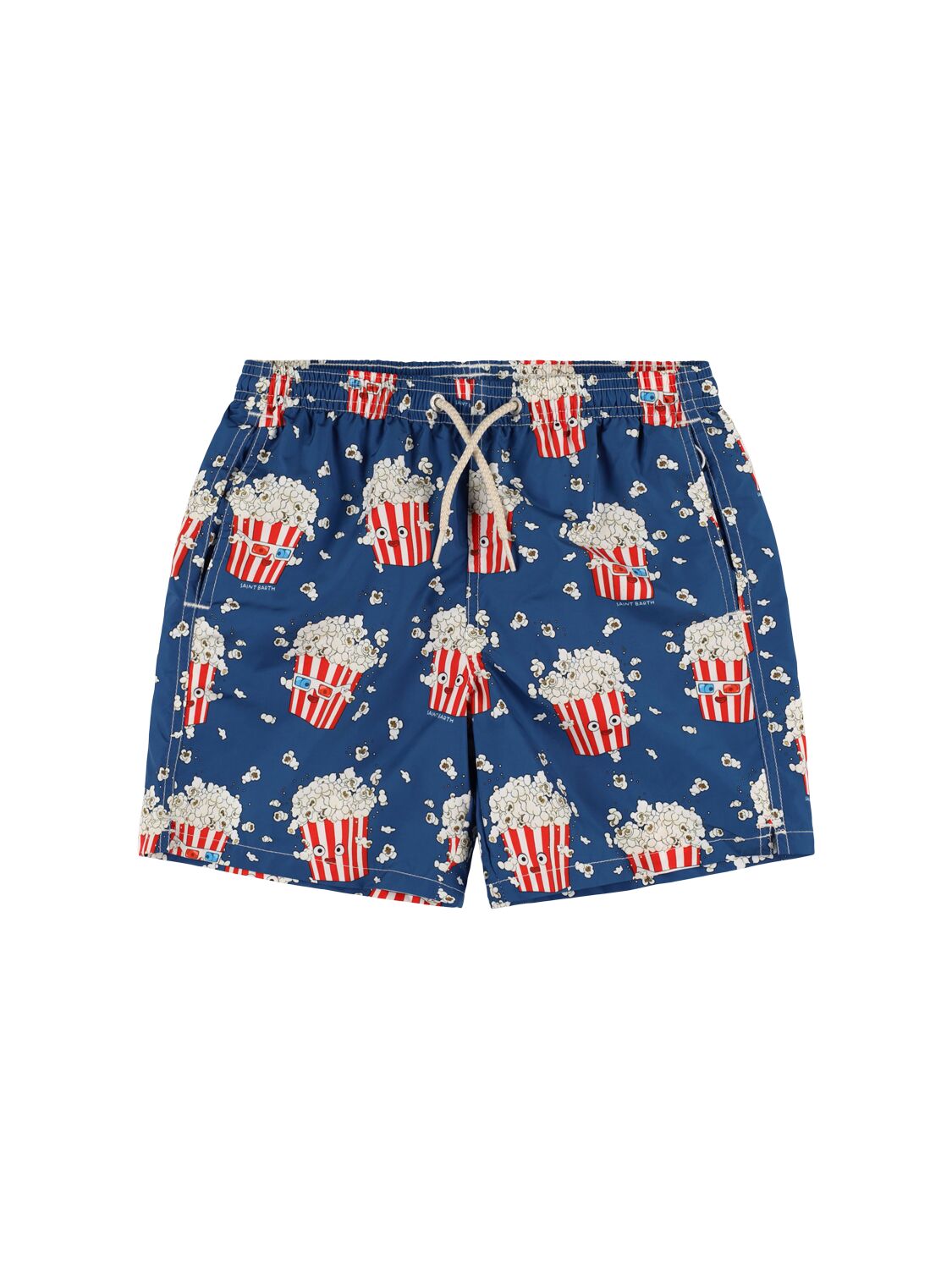 Mc2 Saint Barth Popcorn Print Nylon Swim Shorts In 蓝色/多色