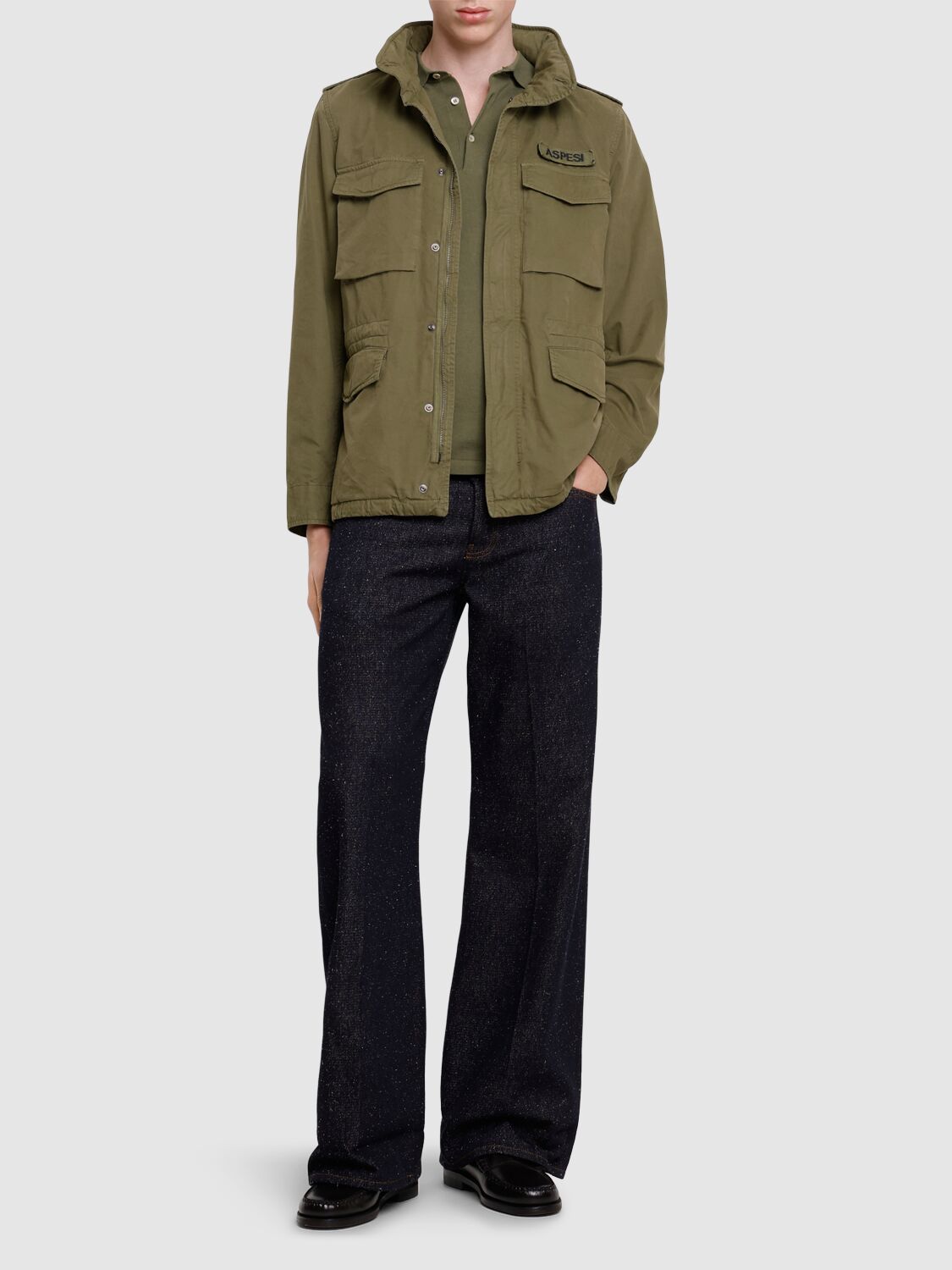 Unlined Cotton Gabardine Filed Jacket