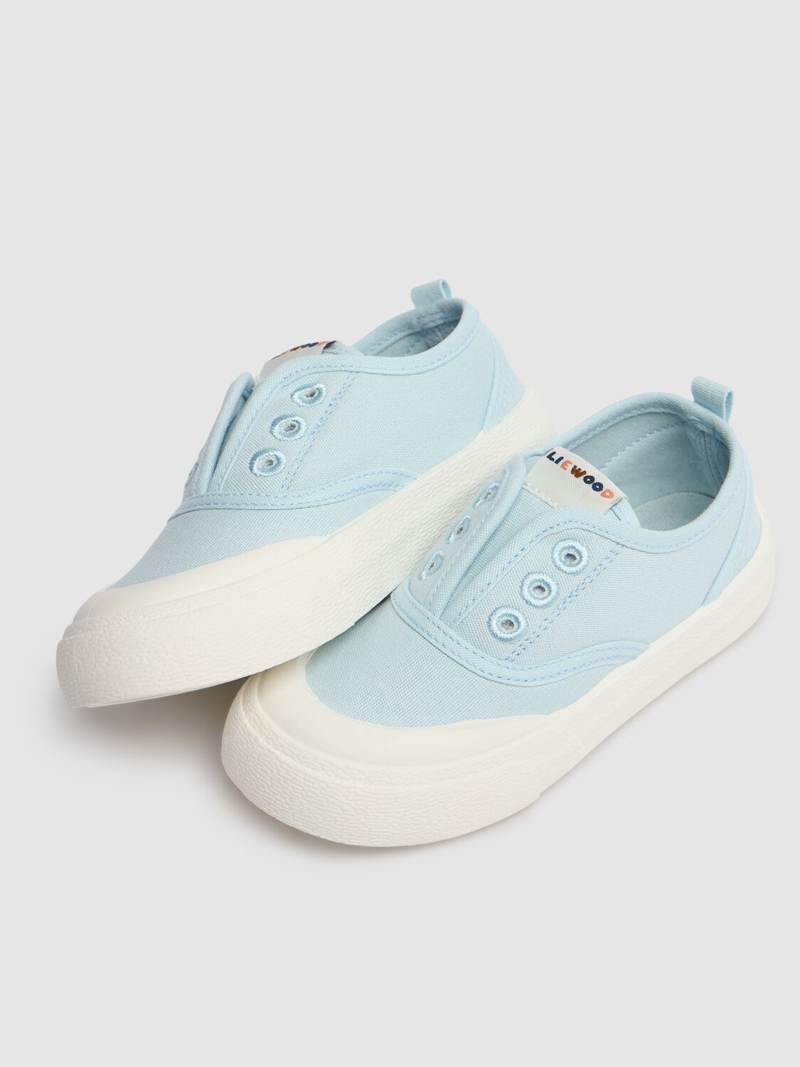 Liewood Handmade Cotton Canvas Slip-on Sneakers In Light Blue