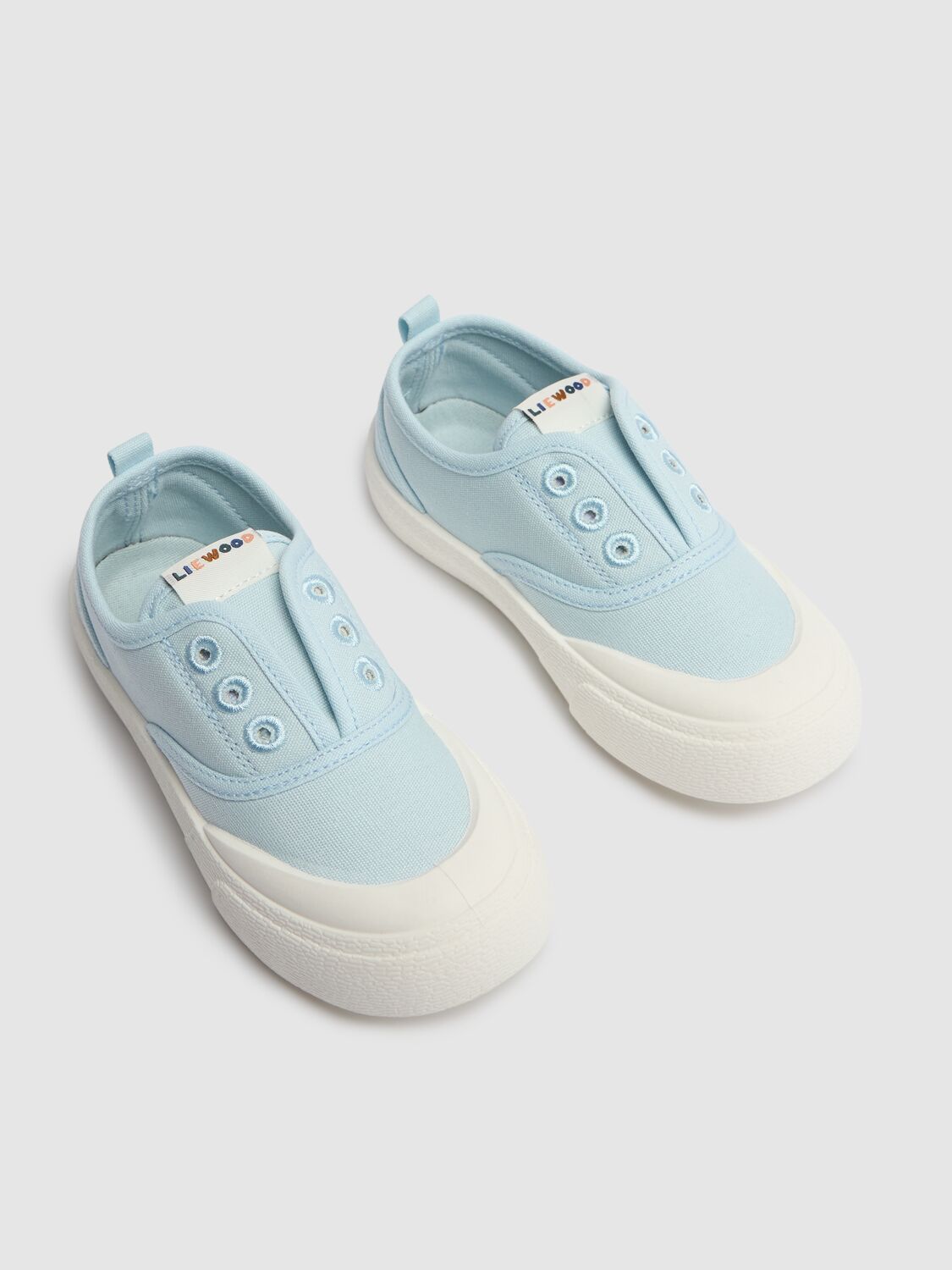 Liewood Handmade Cotton Canvas Slip-on Sneakers In Light Blue