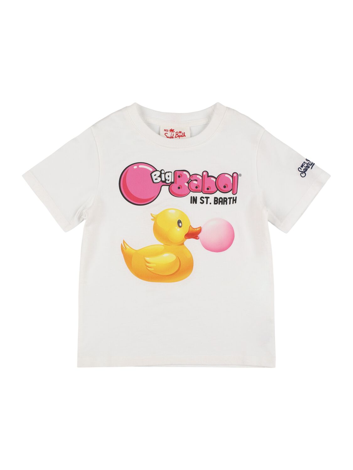 Mc2 Saint Barth Big Babol Printed Cotton T-shirt In 白色