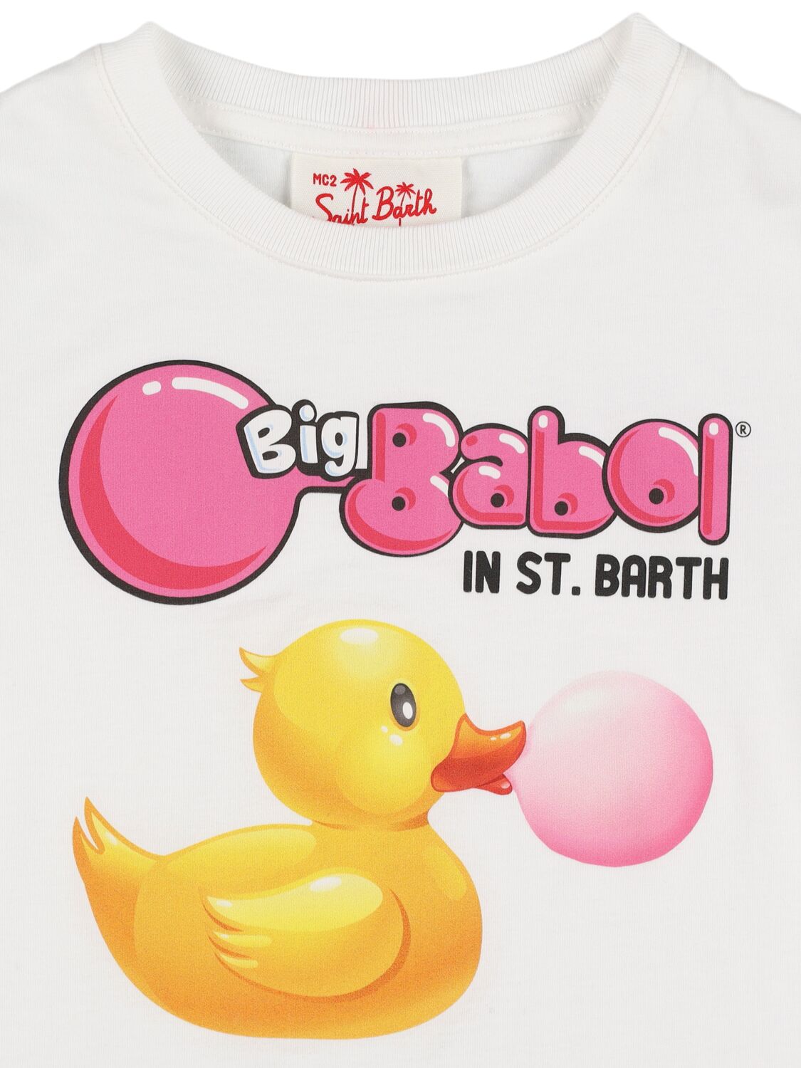 Mc2 Saint Barth Big Babol Printed Cotton T-shirt In 白色