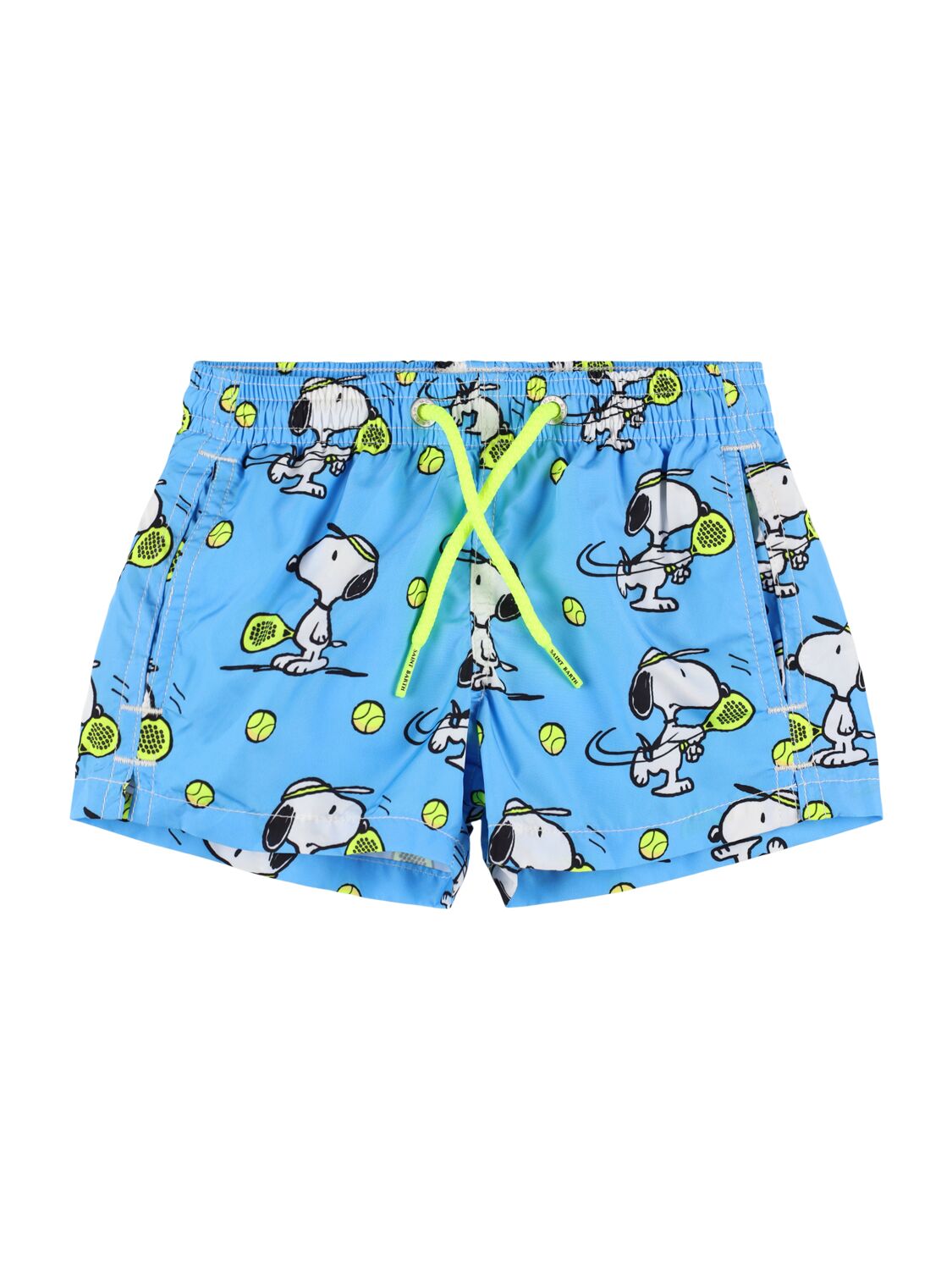 Mc2 Saint Barth Snoopy Print Nylon Swim Shorts In Light Lue