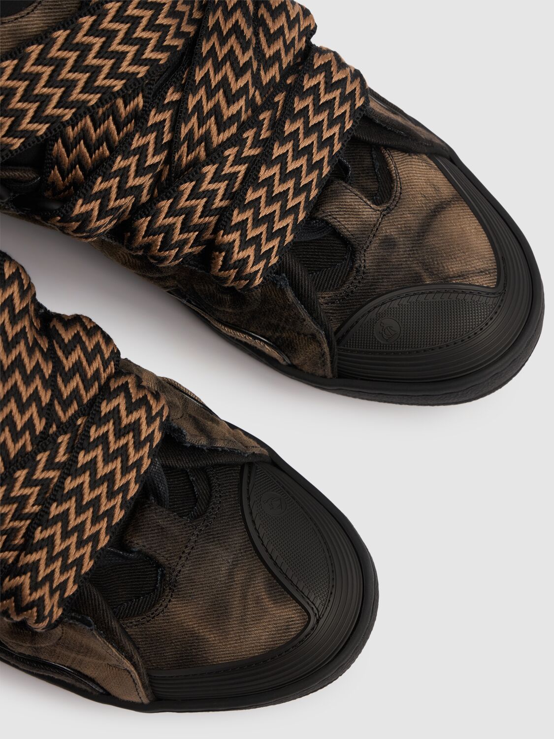 Lanvin Curb Printed Sneakers In Black