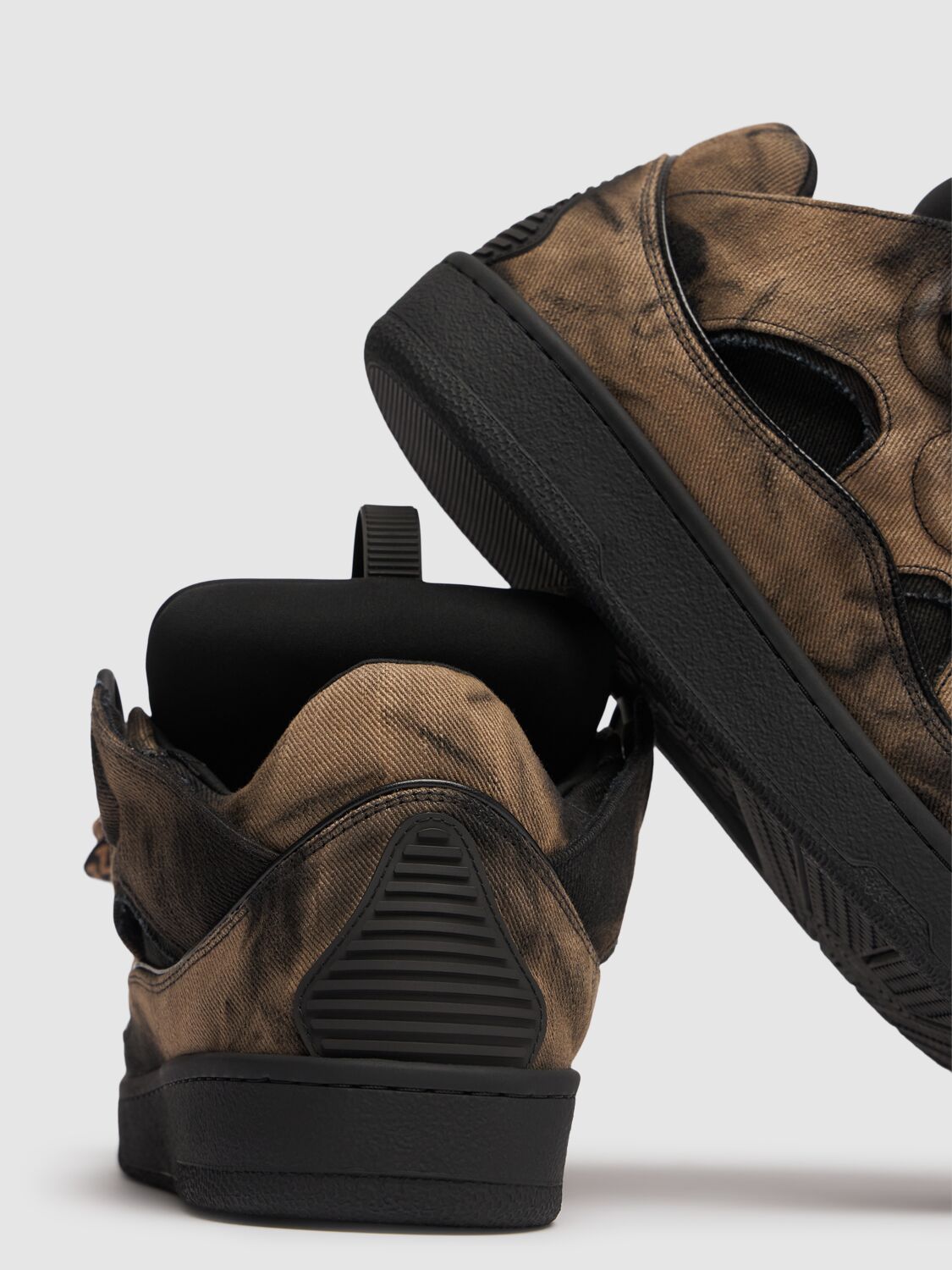 Lanvin Curb Printed Sneakers In Black