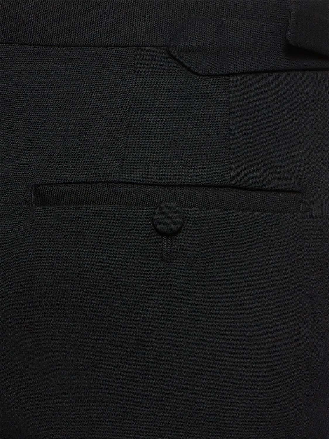 Lanvin Formal Wool Tuxedo Pants In Black