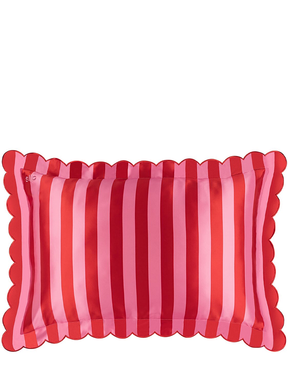 Scalloped Queen Striped Silk Pillowcase