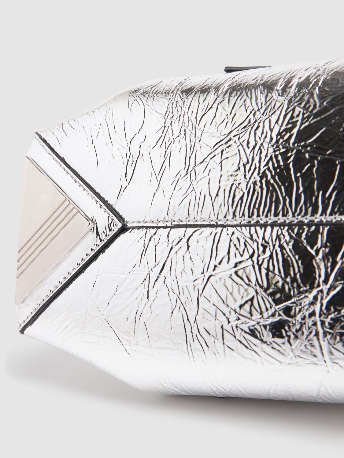 Attico Small La Passeggiata Leather Bag In Silver