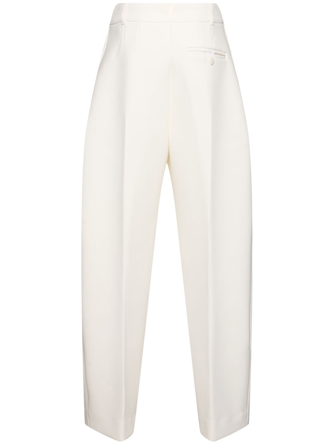 JACQUEMUS Le Pantalon Ovalo High Rise Pants - detail view in White