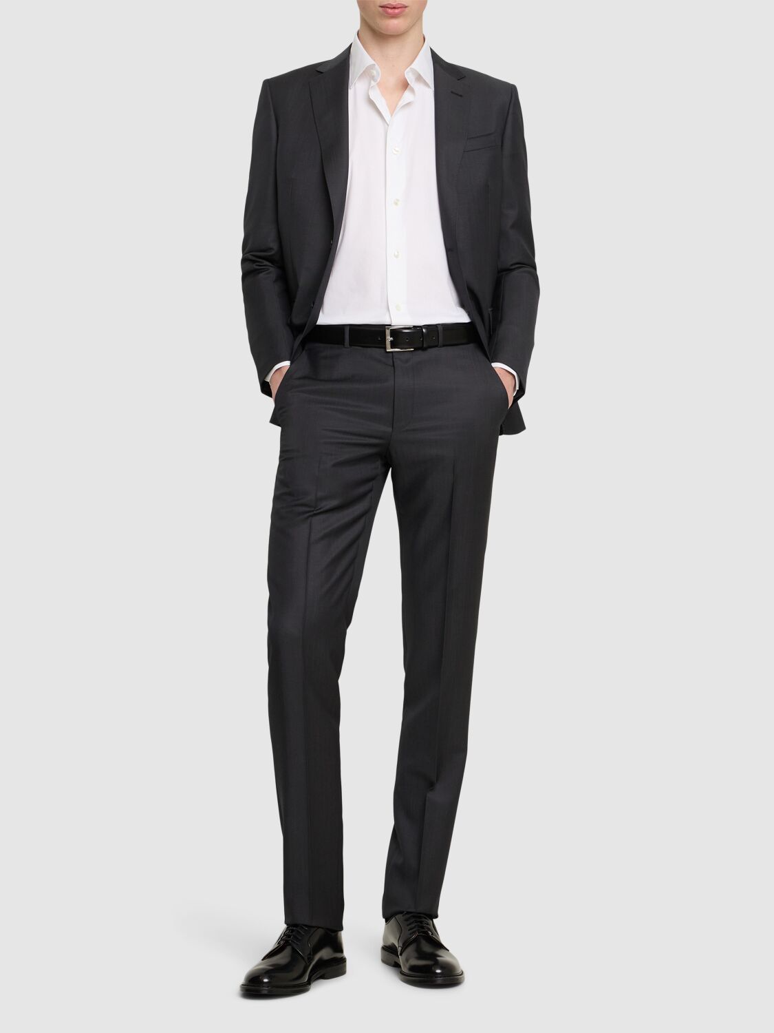 ZEGNA SARTORIAL STRETCH COTTON TWILL SHIRT 