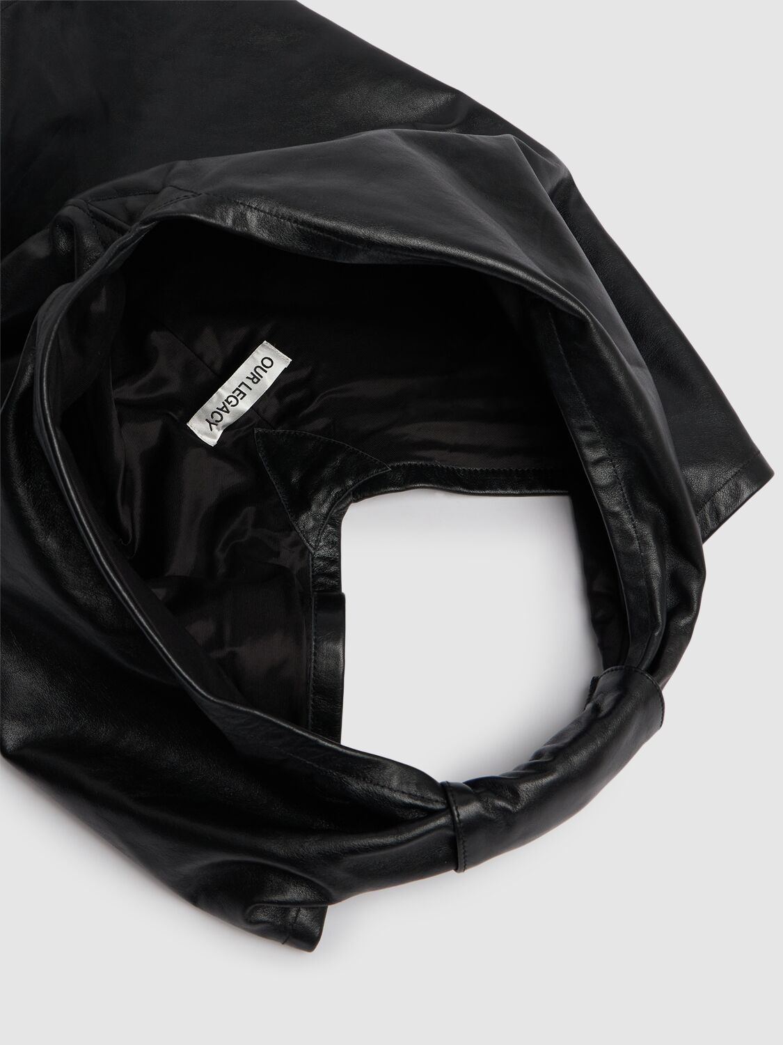 Our Legacy Drip Leather Tote Bag In Black