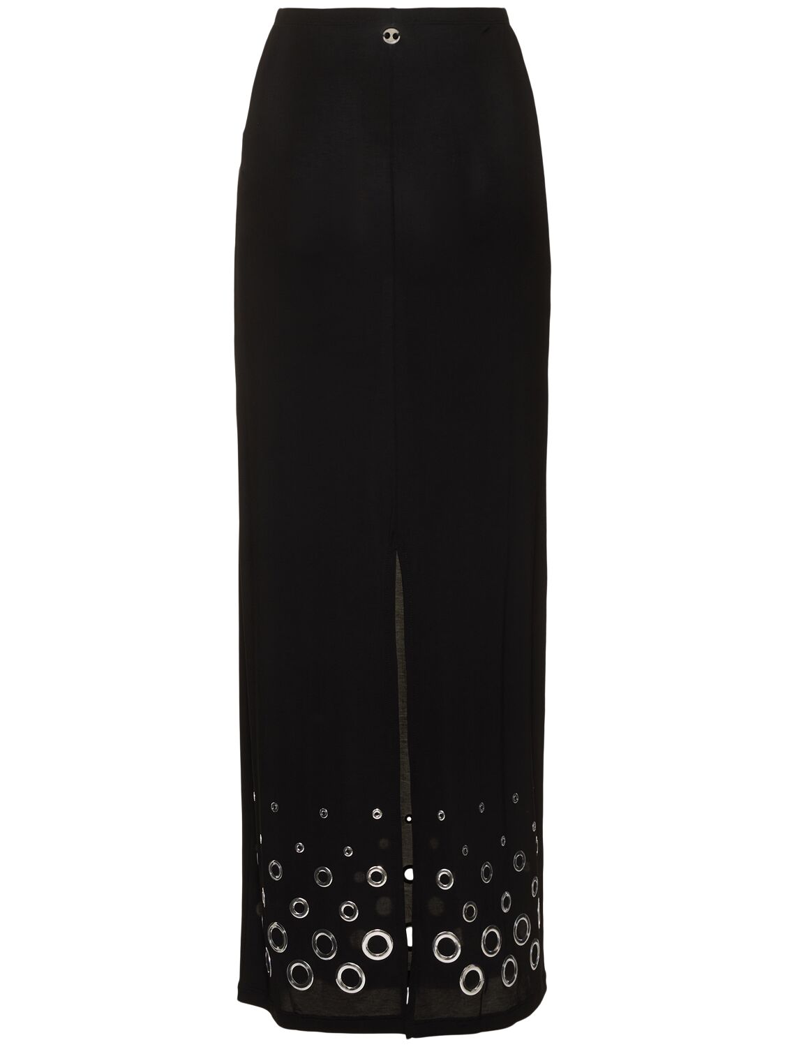Shop Rabanne Solid Jersey Second Skin Long Skirt In Black