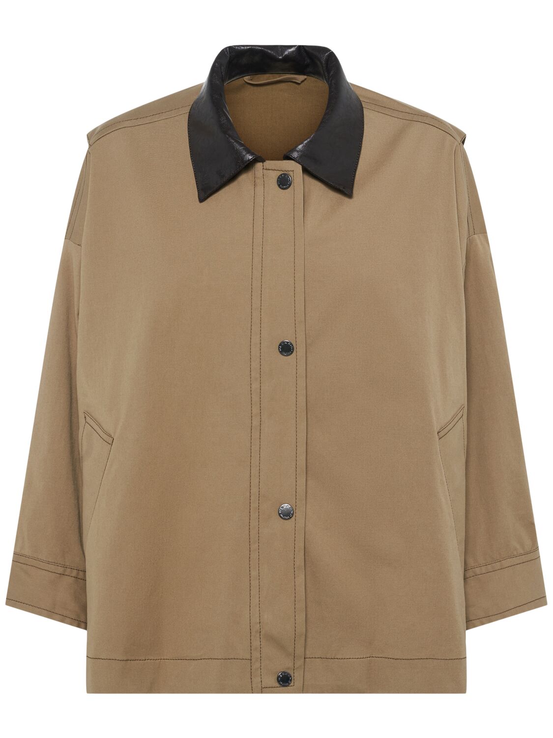 Weekend Max Mara Dorema Cotton Canvas Jacket In Brown