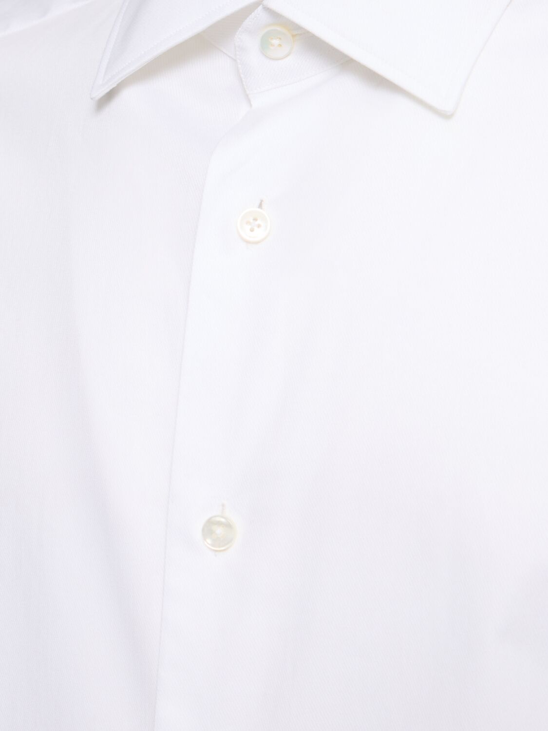 Shop Zegna Sartorial Stretch Cotton Twill Shirt In White