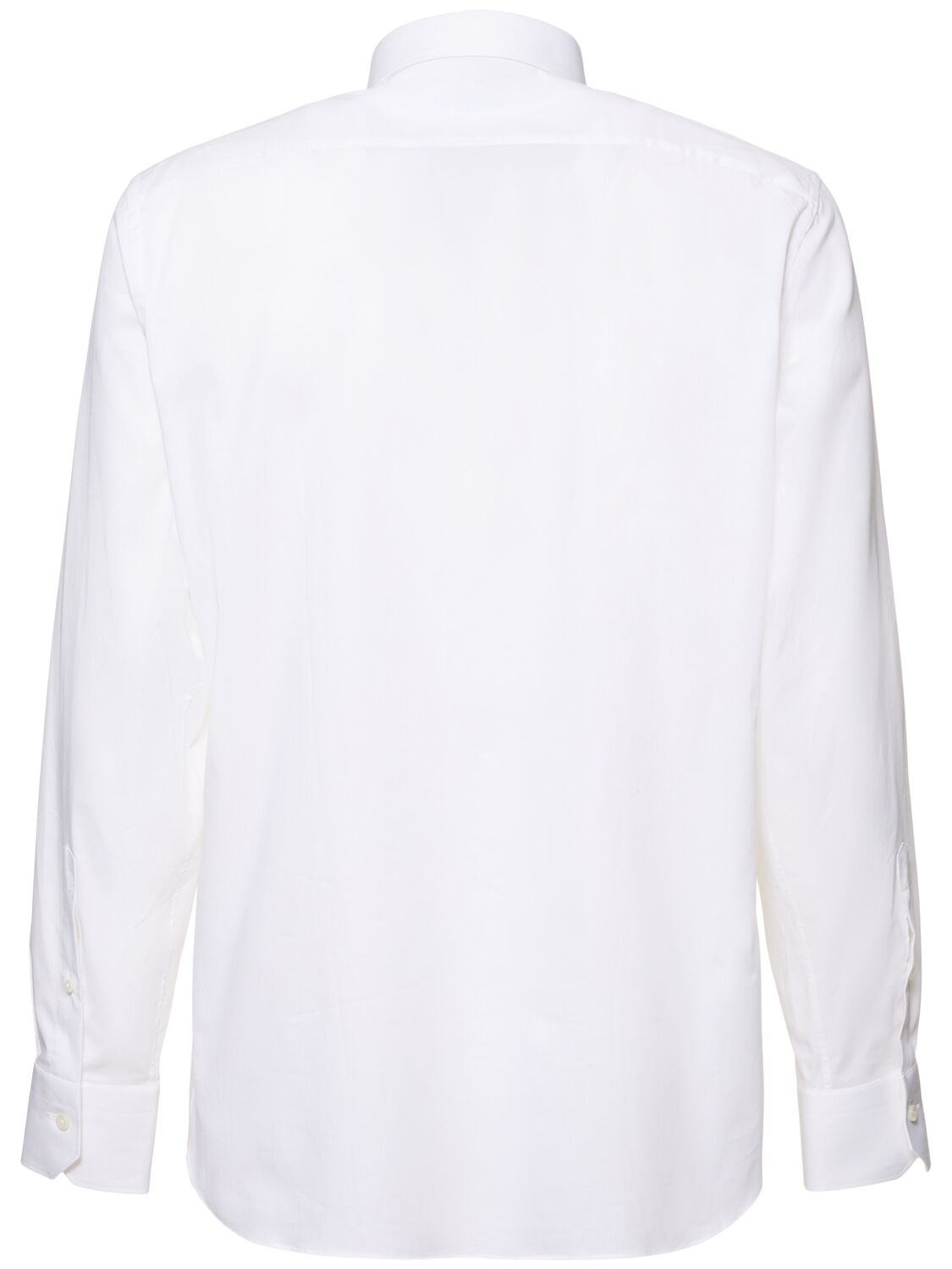 Shop Zegna Sartorial Stretch Cotton Twill Shirt In White