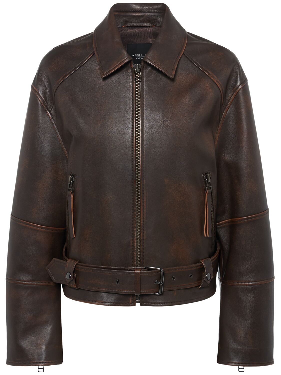 Veste En Cuir Egizio - WEEKEND MAX MARA - Modalova
