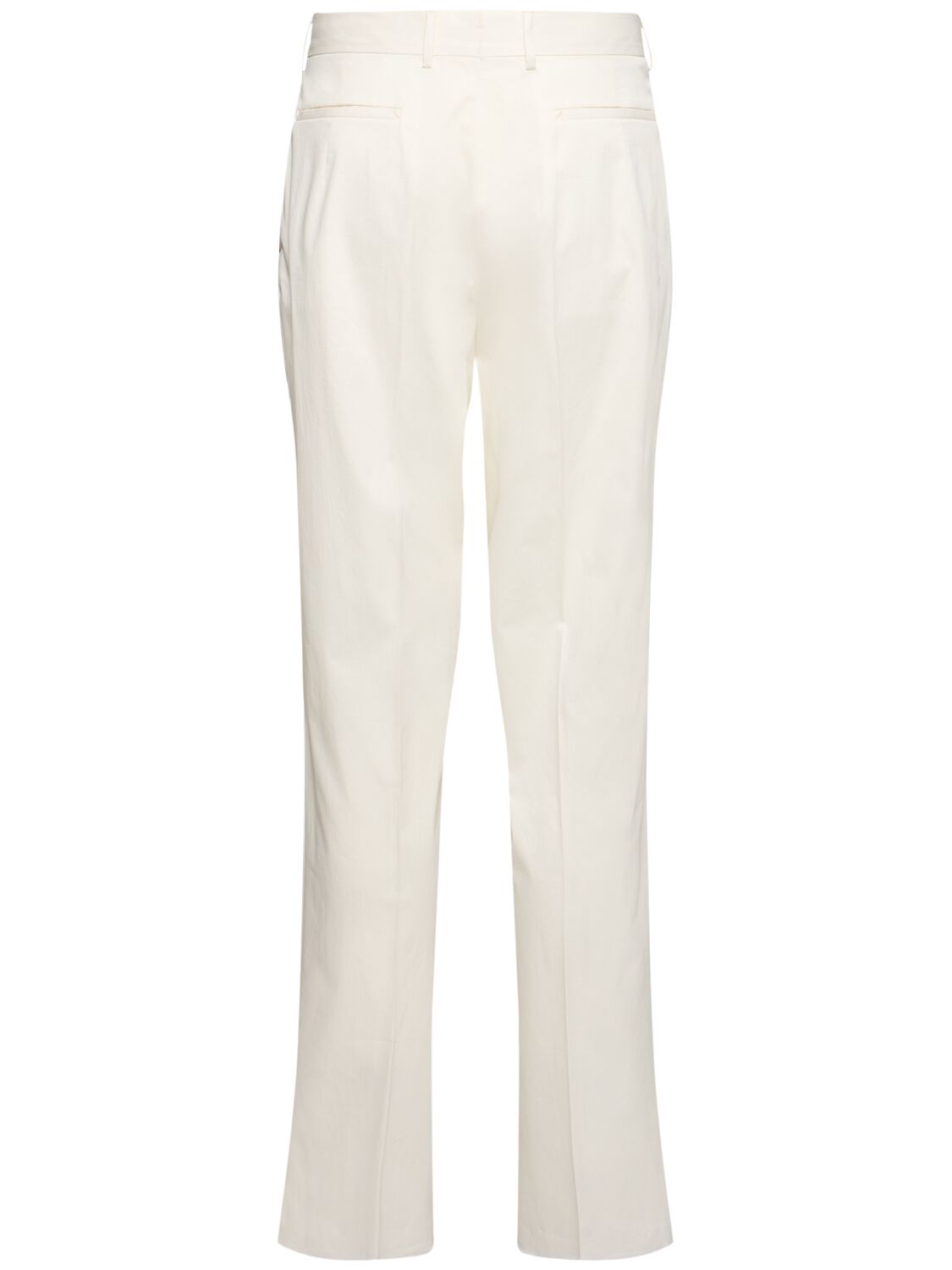 Shop Zegna Premium Cotton Blend Pants In Off White