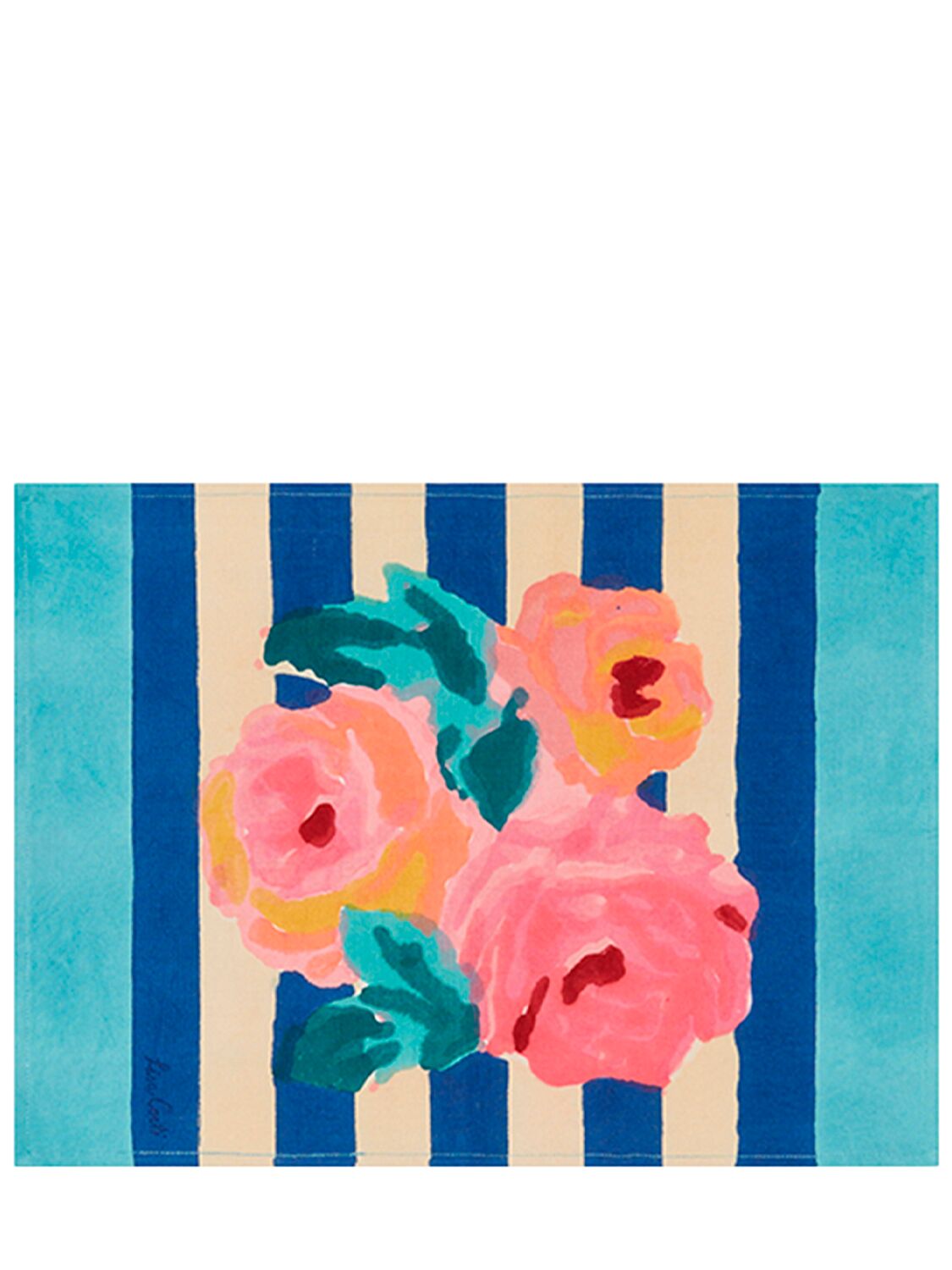 Lisa Corti Set Of 2 Nizam Stripes Blue Placemats In Multi