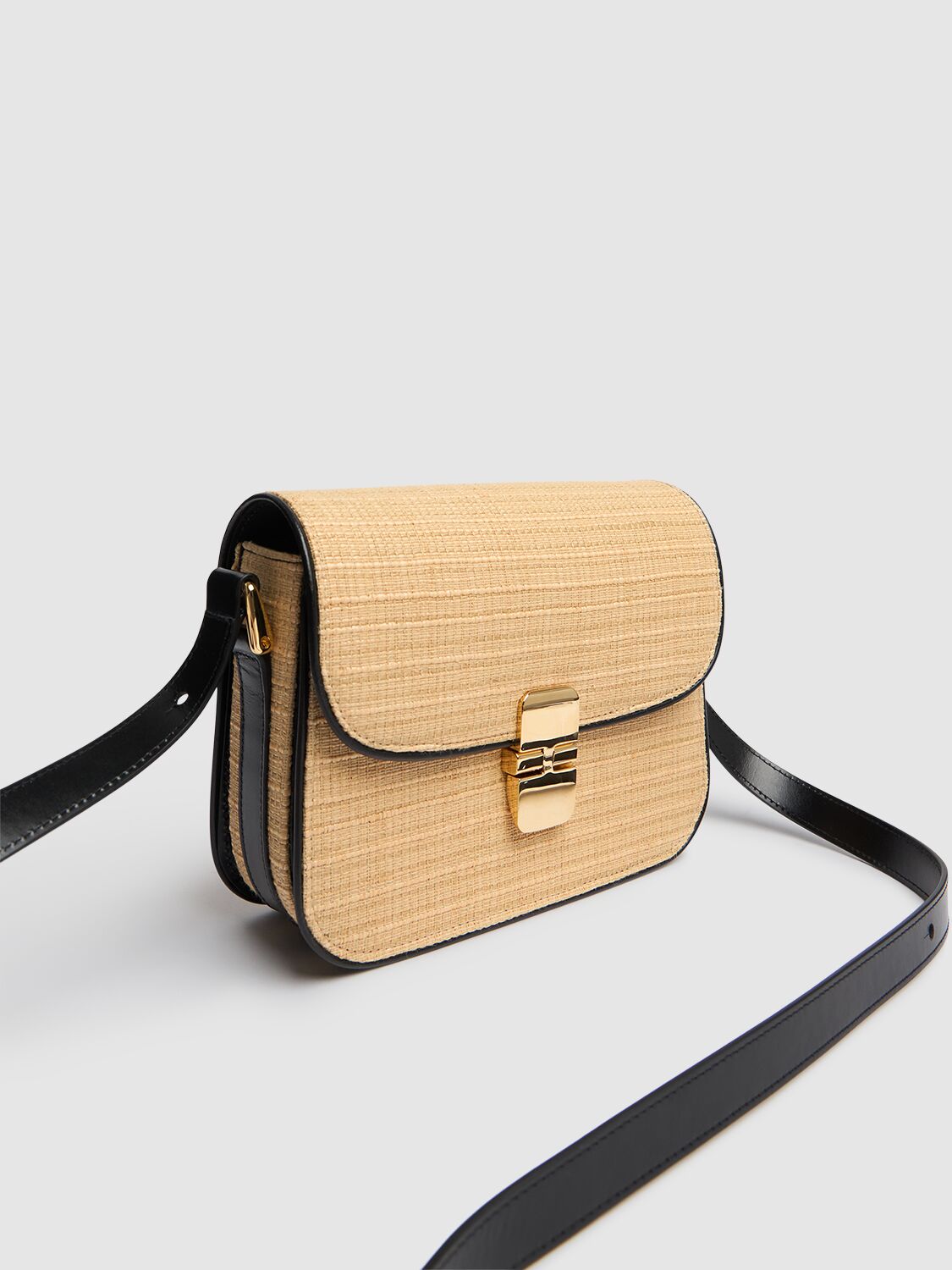 Apc Small Sac Grace Raffia Bag In Beige/black