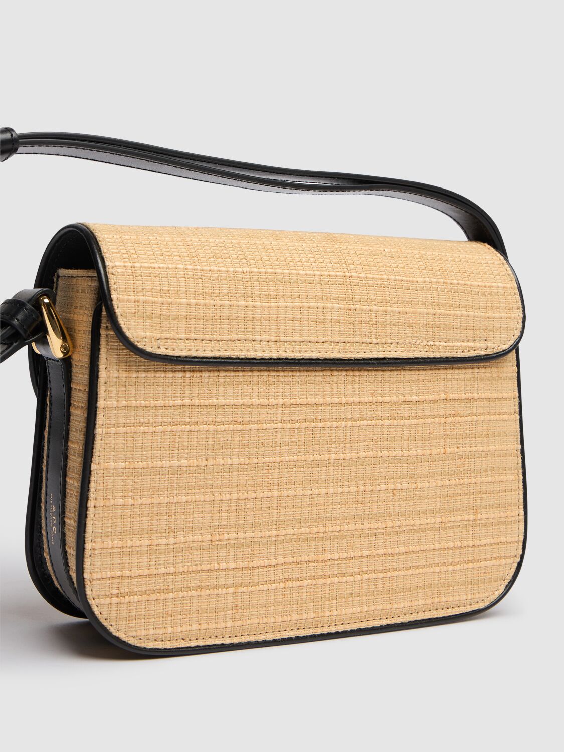 Apc Small Sac Grace Raffia Bag In Beige/black