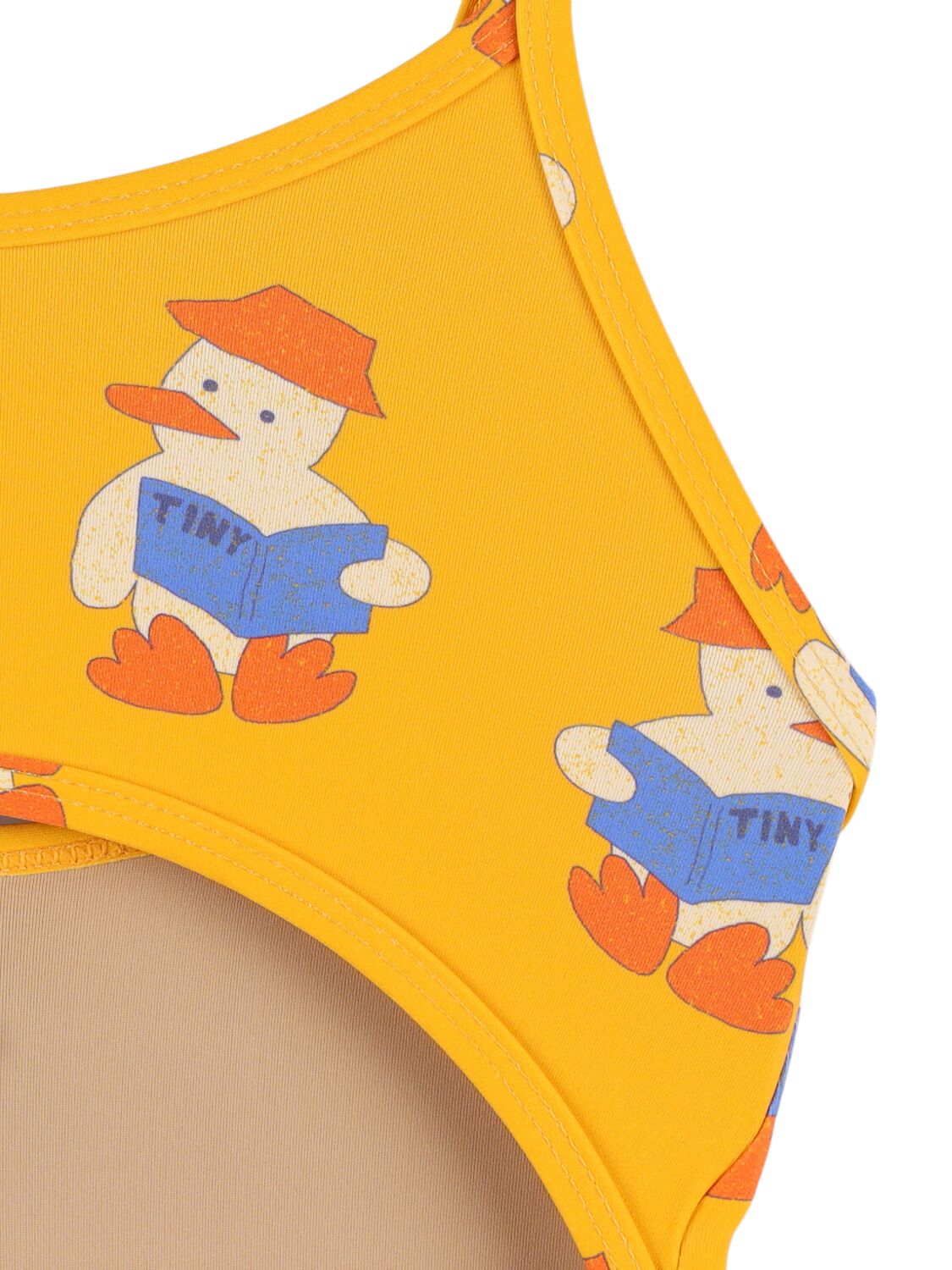 Tiny Cottons Printed Lycra One Piece Swimsuit In Yellow
