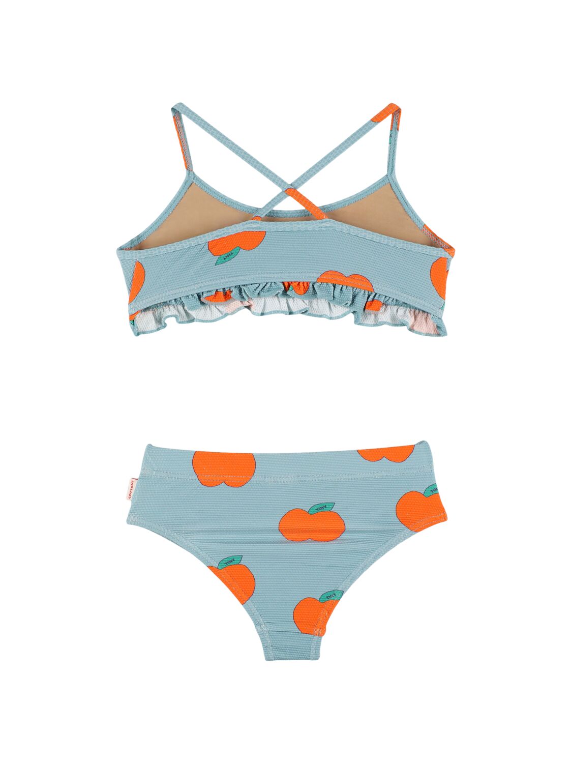 Tiny Cottons Printed Lycra Bikini Set In Light Blue