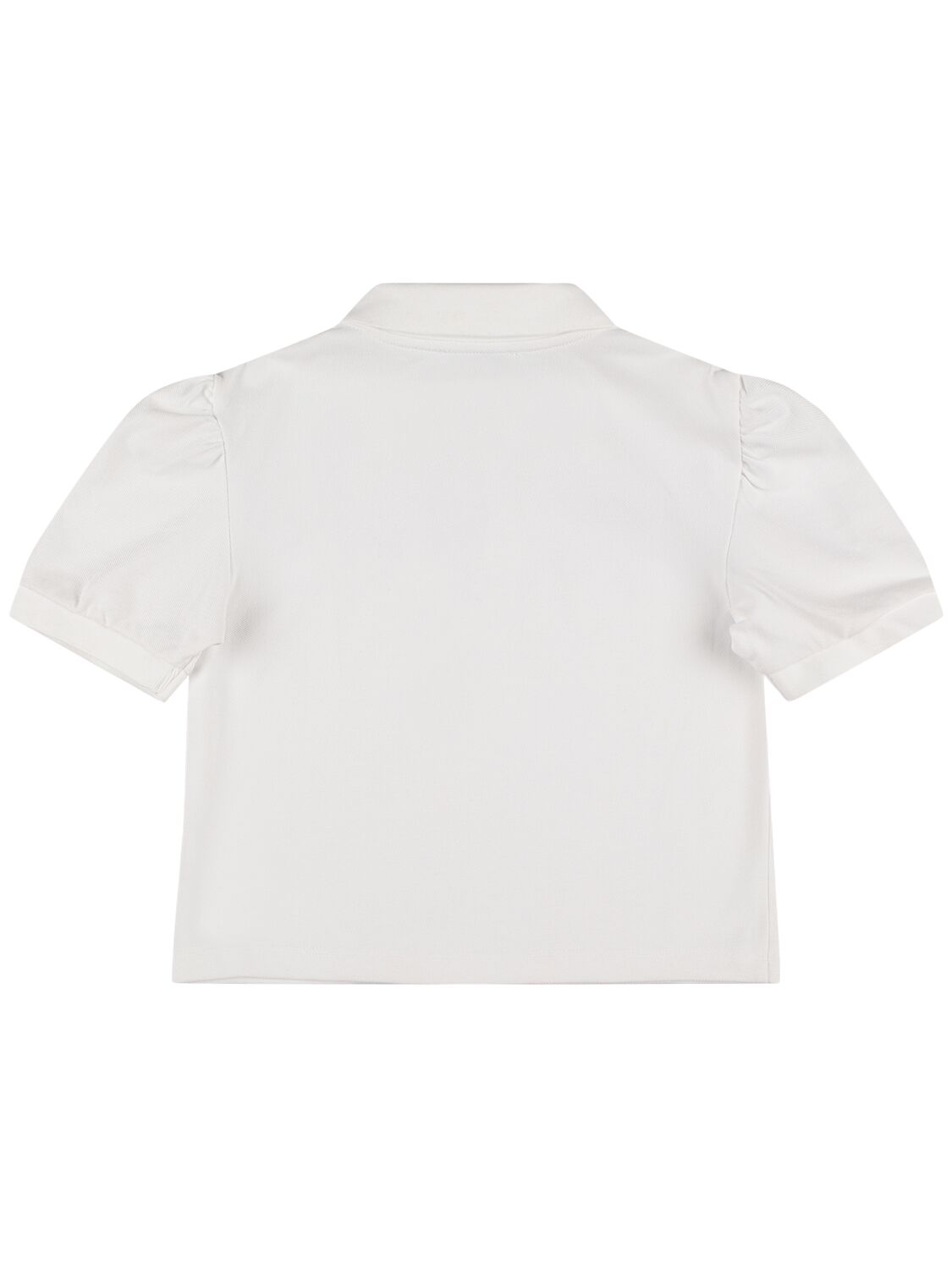 Msgm Embroidered Cotton Piquet Polo T-shirt In White