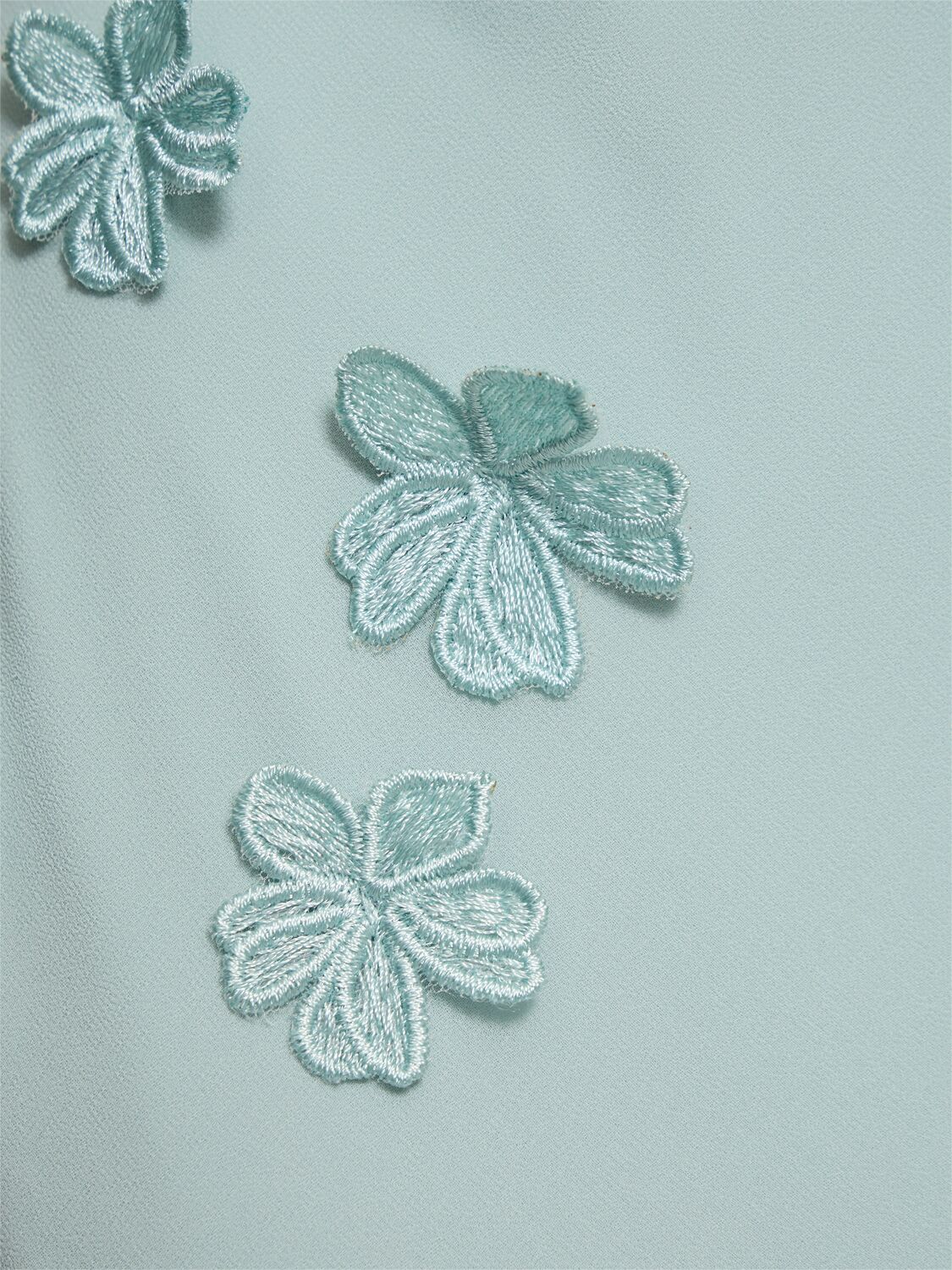 Rotate Birger Christensen Darly Embellished Flower Long Dress In Light Blue