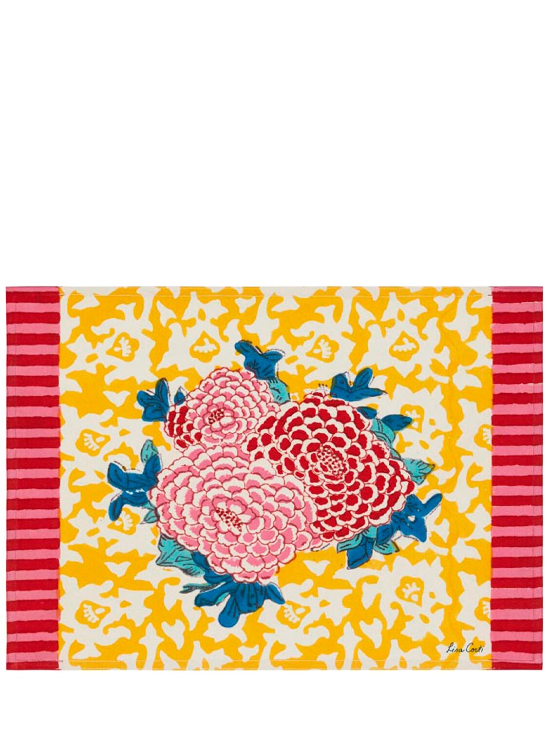 Lisa Corti Set Of 2 Arabesque Corolla Placemats In Multi