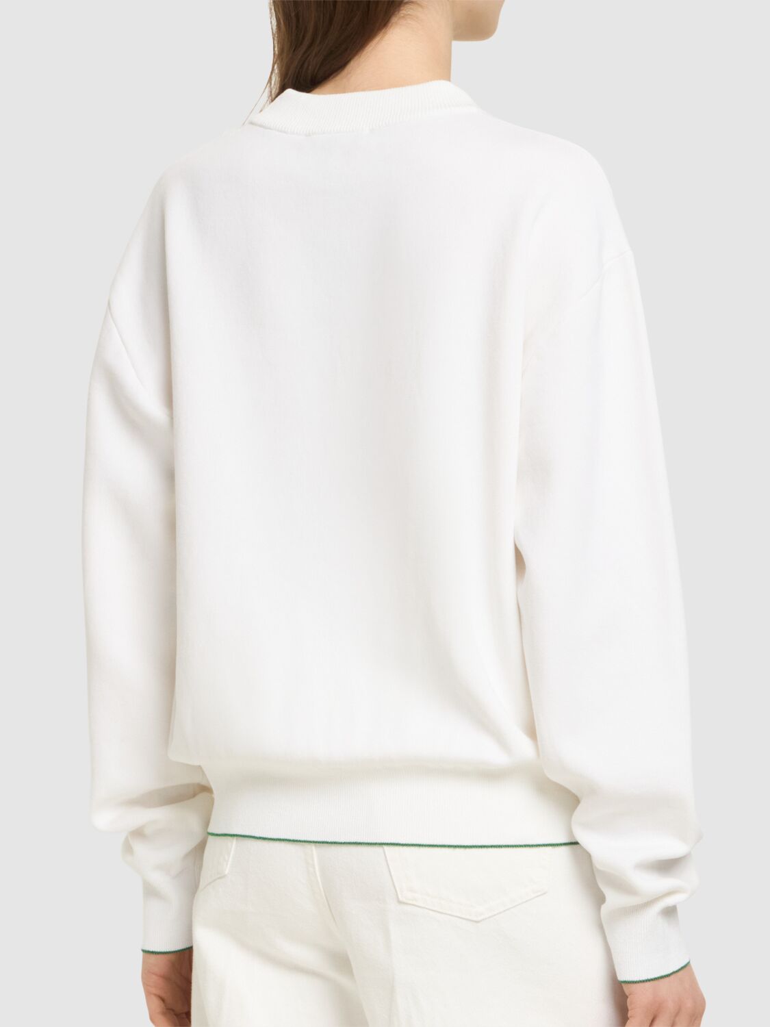 Jacquemus White Sweater With Logo Embroidered On The Front And Short Design In Cotton Woman In 白色