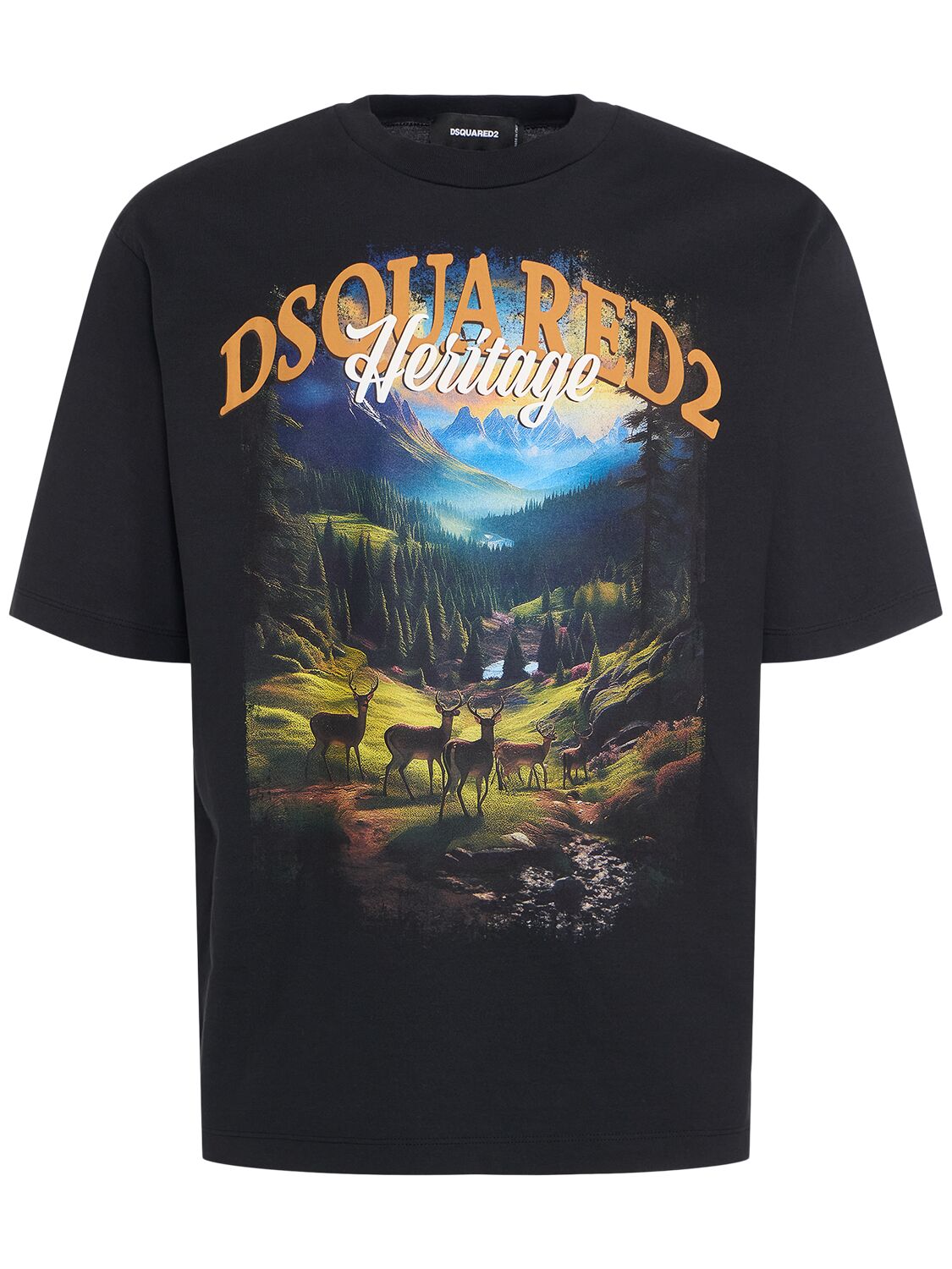 T-shirt Loose En Coton Imprimé Heritage - DSQUARED2 - Modalova
