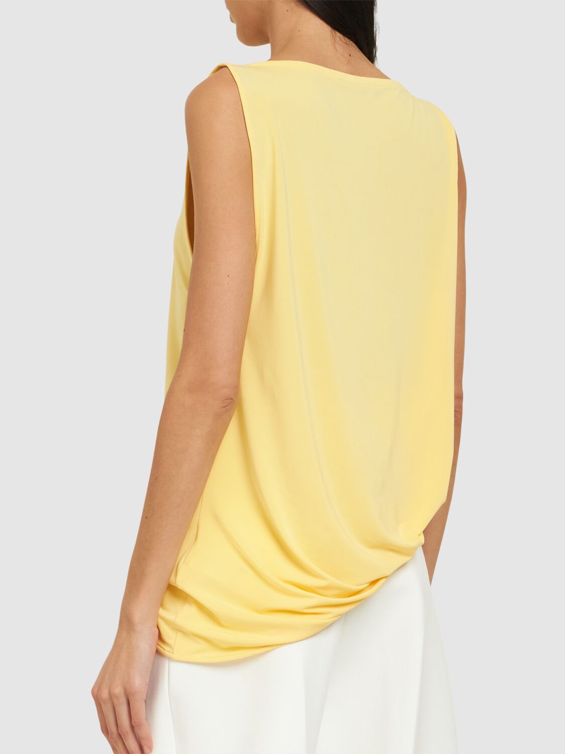 Jacquemus Draped Sleeveless Asymmetric Lightweight Top In 黄色