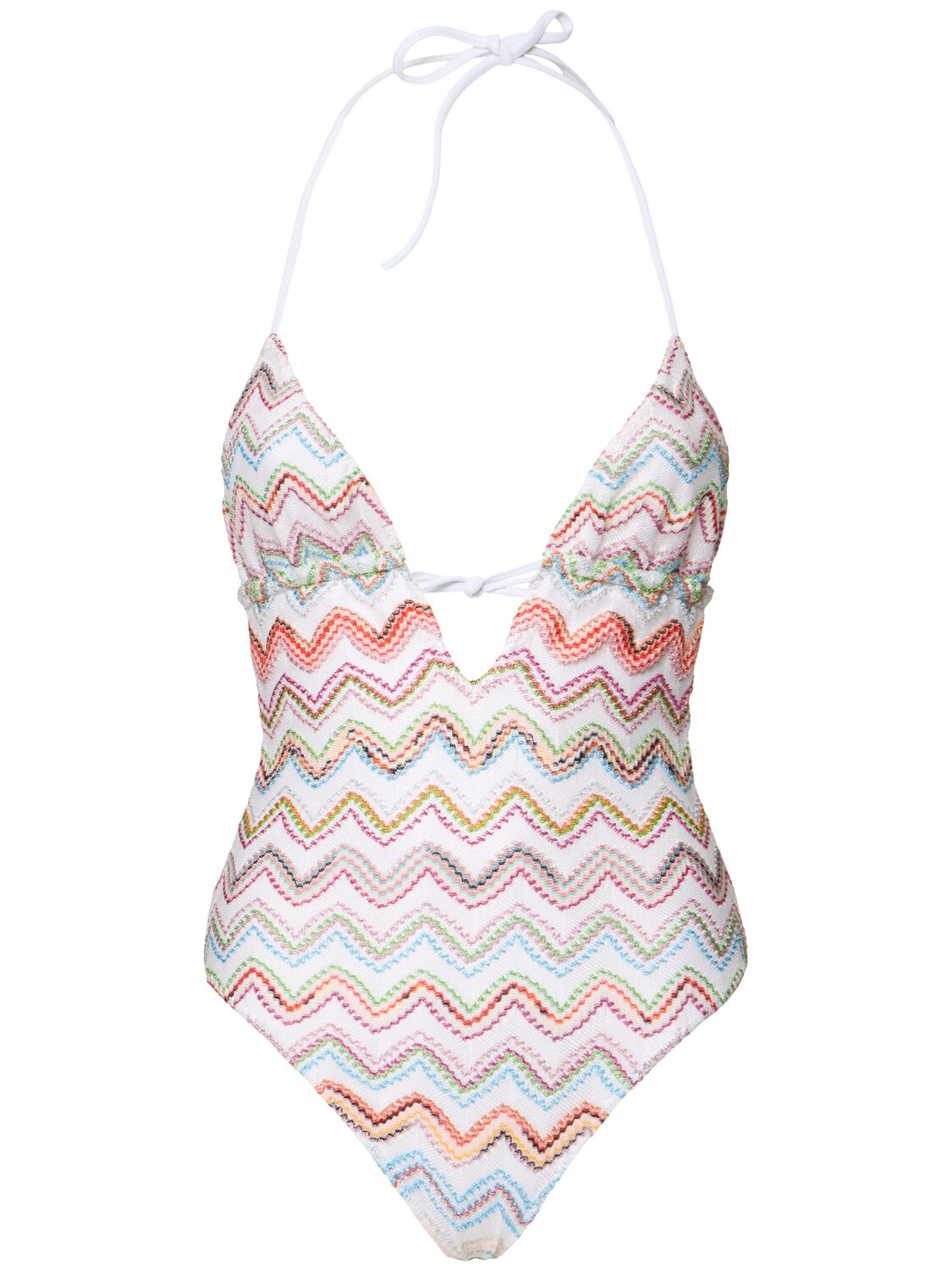 Missoni Multicolor One-piece Swimsuit With Zigzag Motif And Cut-out In Viscose Blend Woman In Multicolor