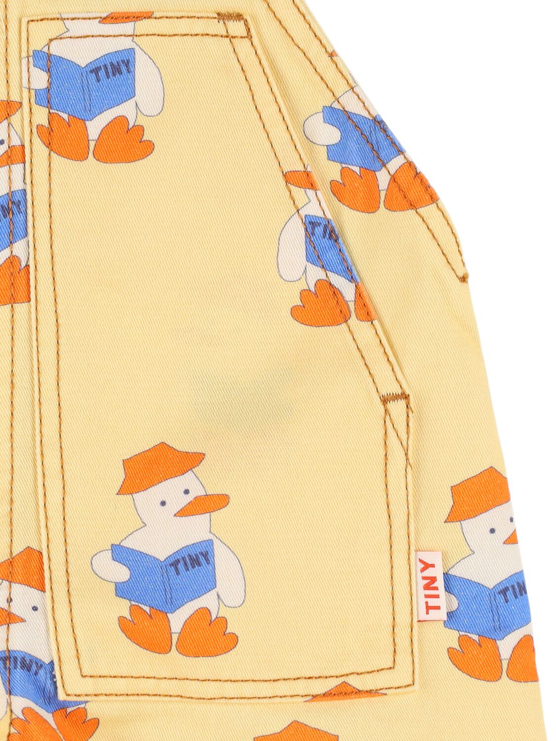 Tiny Cottons Printed Cotton Twill Overalls In 黄色