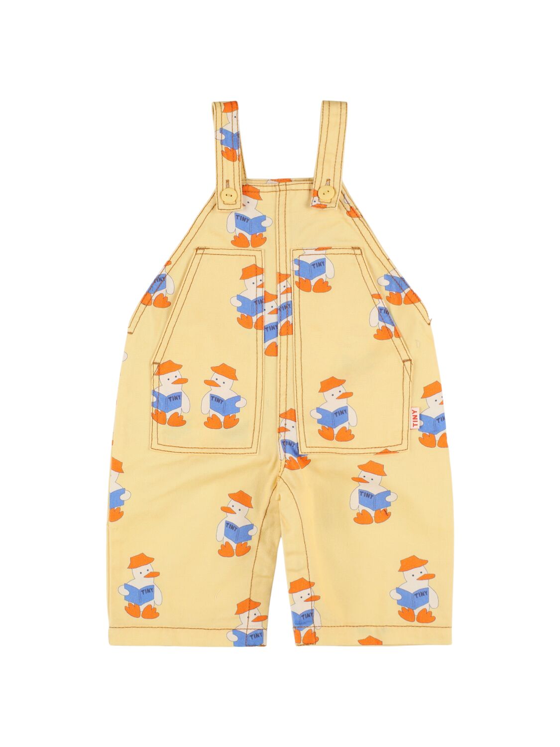 Tiny Cottons Printed Cotton Twill Overalls In 黄色