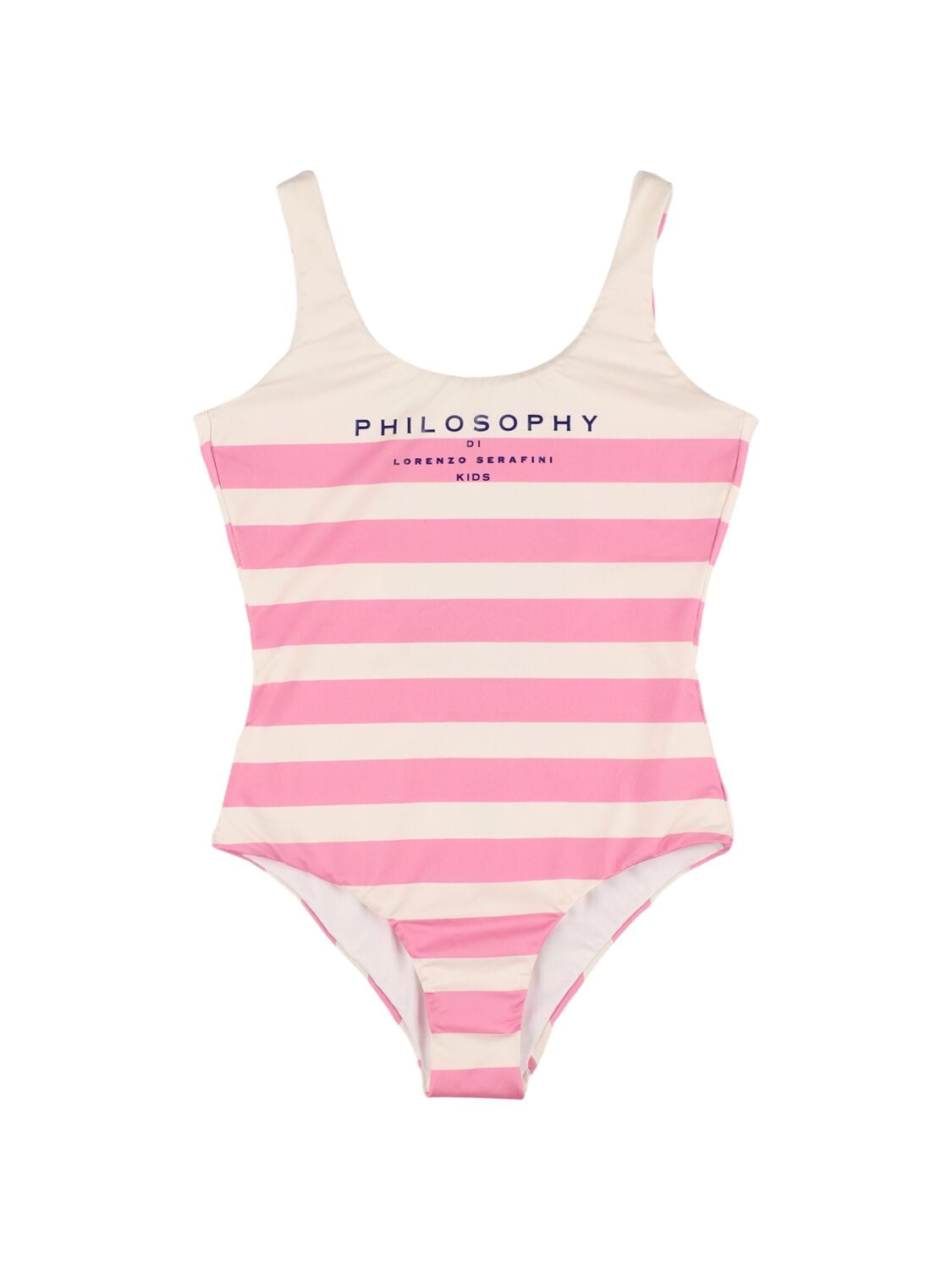 Striped Poly Blend One Piece Swimsuit