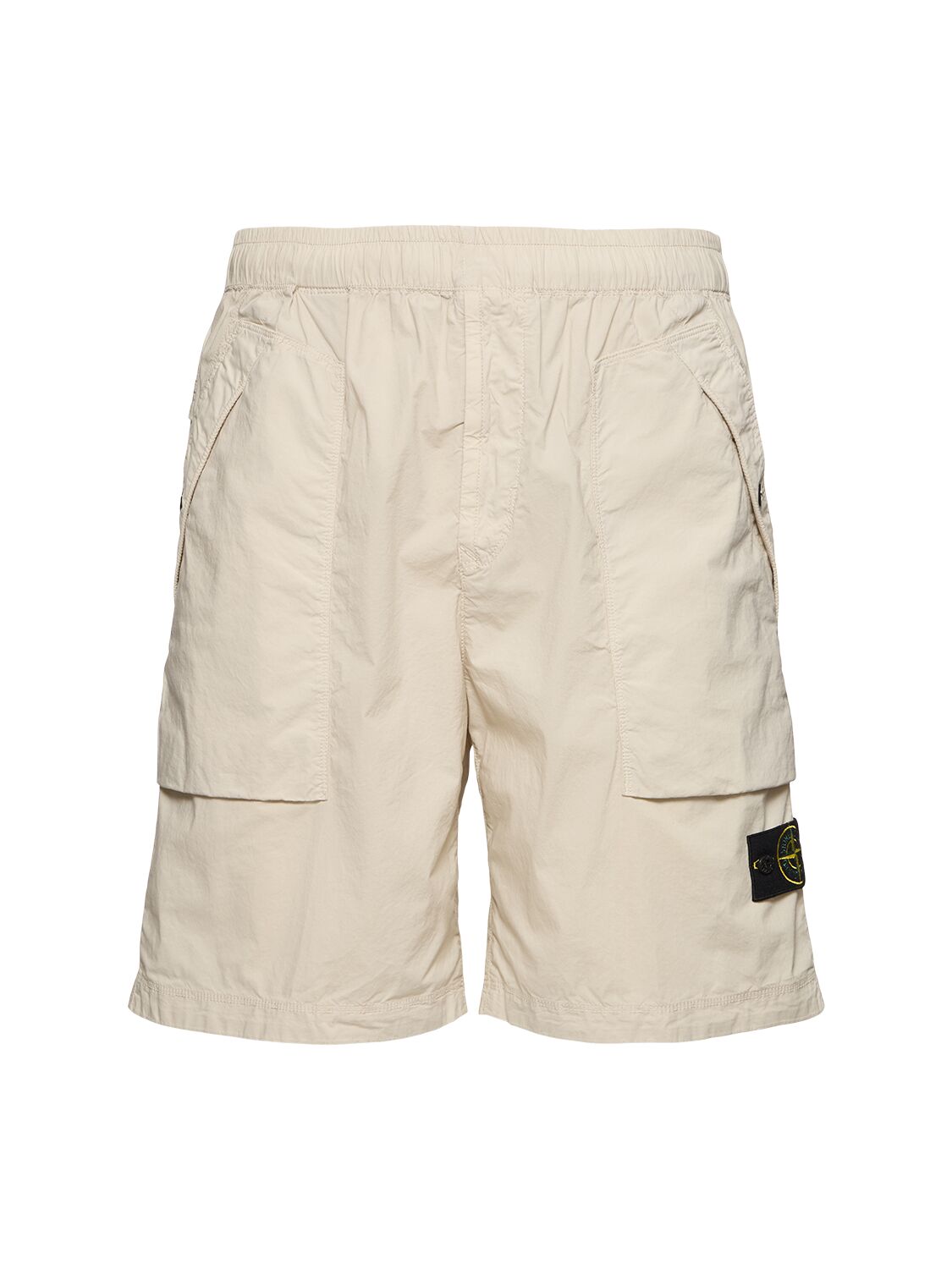 Short En Coton Mélangé Avec Écusson Logo - STONE ISLAND - Modalova