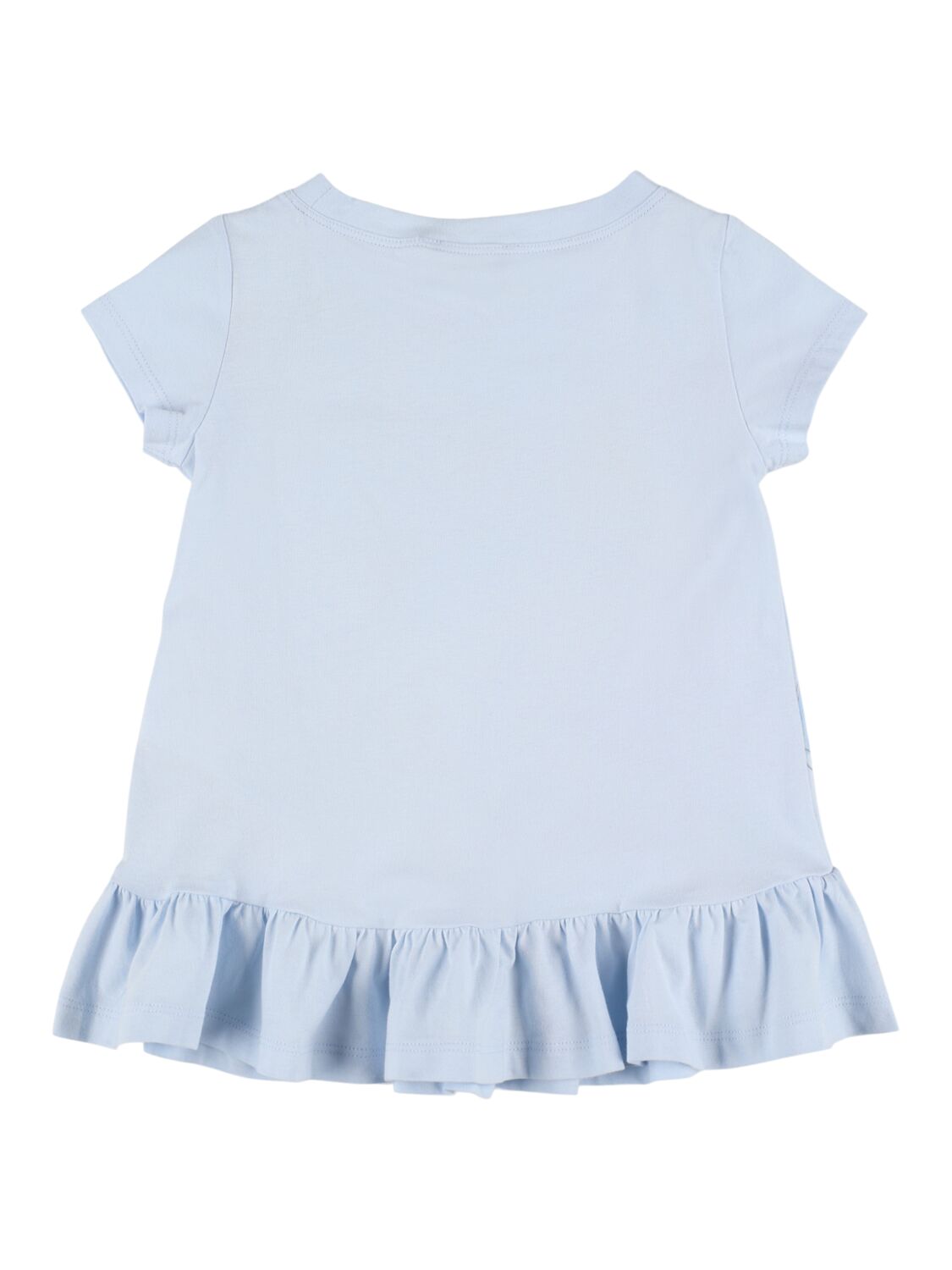 Shop Monnalisa Alice In Wonderland Print Cotton T-shirt In 浅蓝色