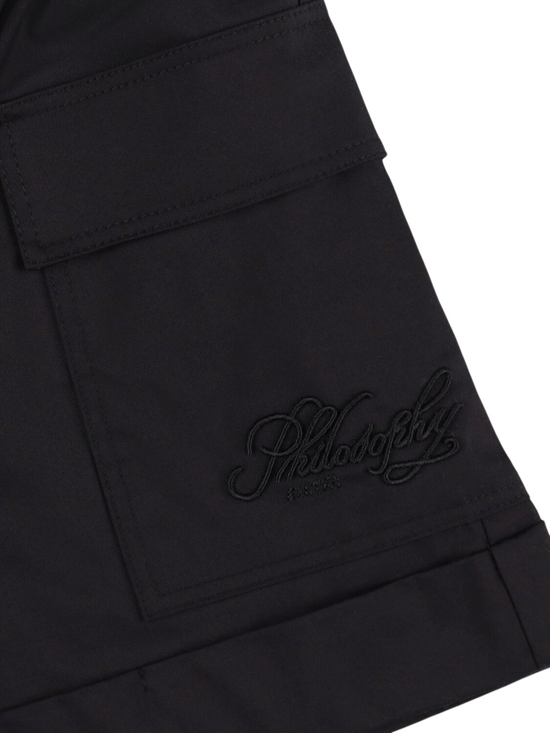 Philosophy Di Lorenzo Serafini Levantina Cotton Blend Bermuda Shorts In 黑色