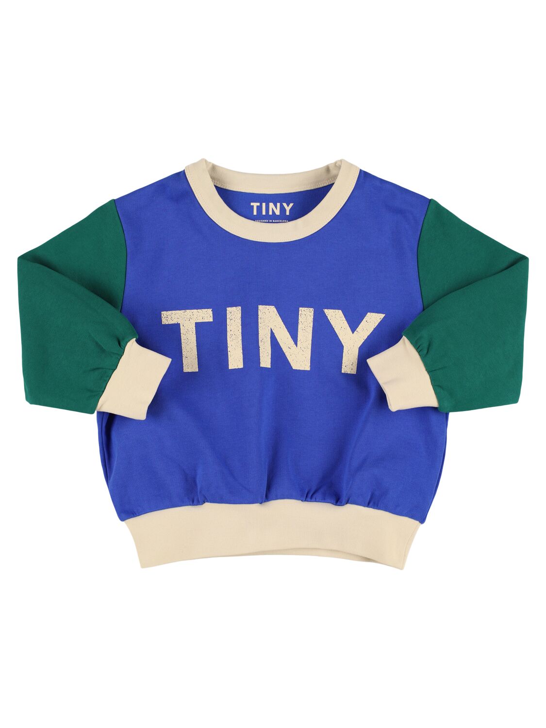 Tiny Cottons Printed Cotton Sweatshirt In 蓝色/绿色