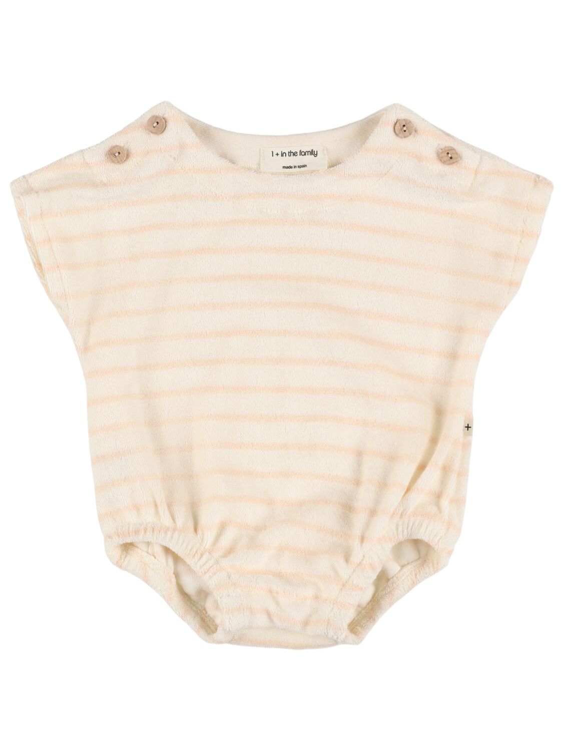 1+ In The Family Striped Cotton Blend Bodysuit In Neutral